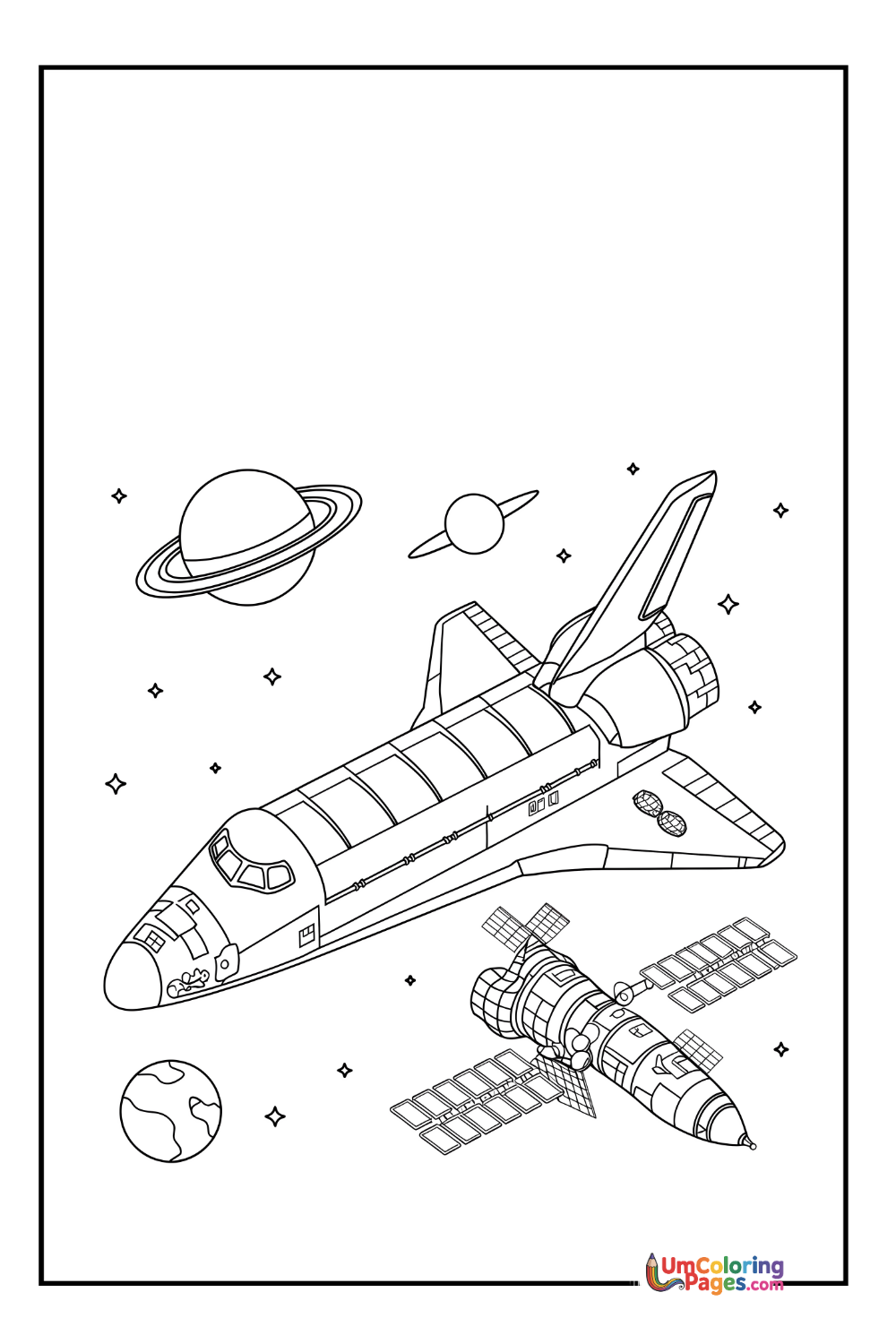 Space Shuttle coloring page 5 - free printable PDF