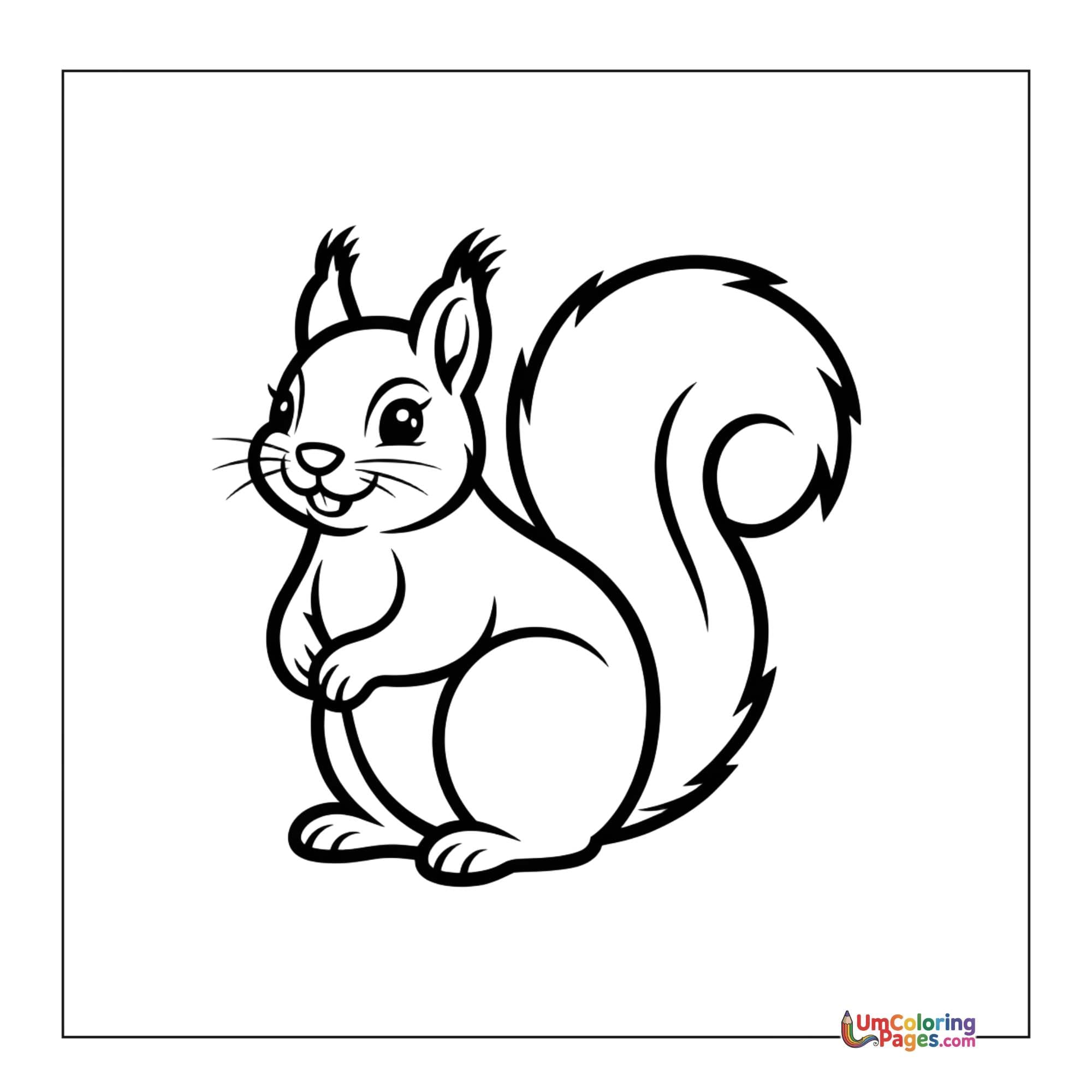 Squirrel coloring page 3 - free printable PDF