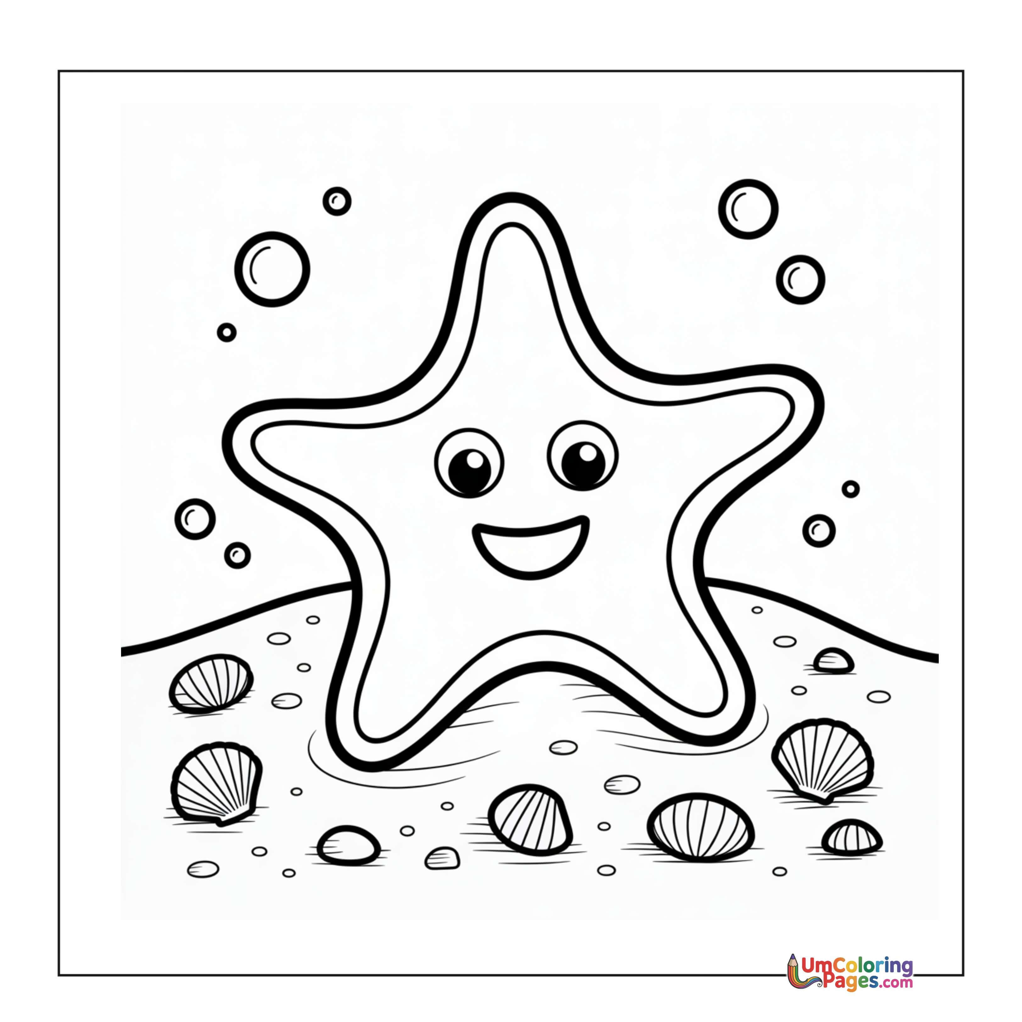 Starfish coloring page - free printable