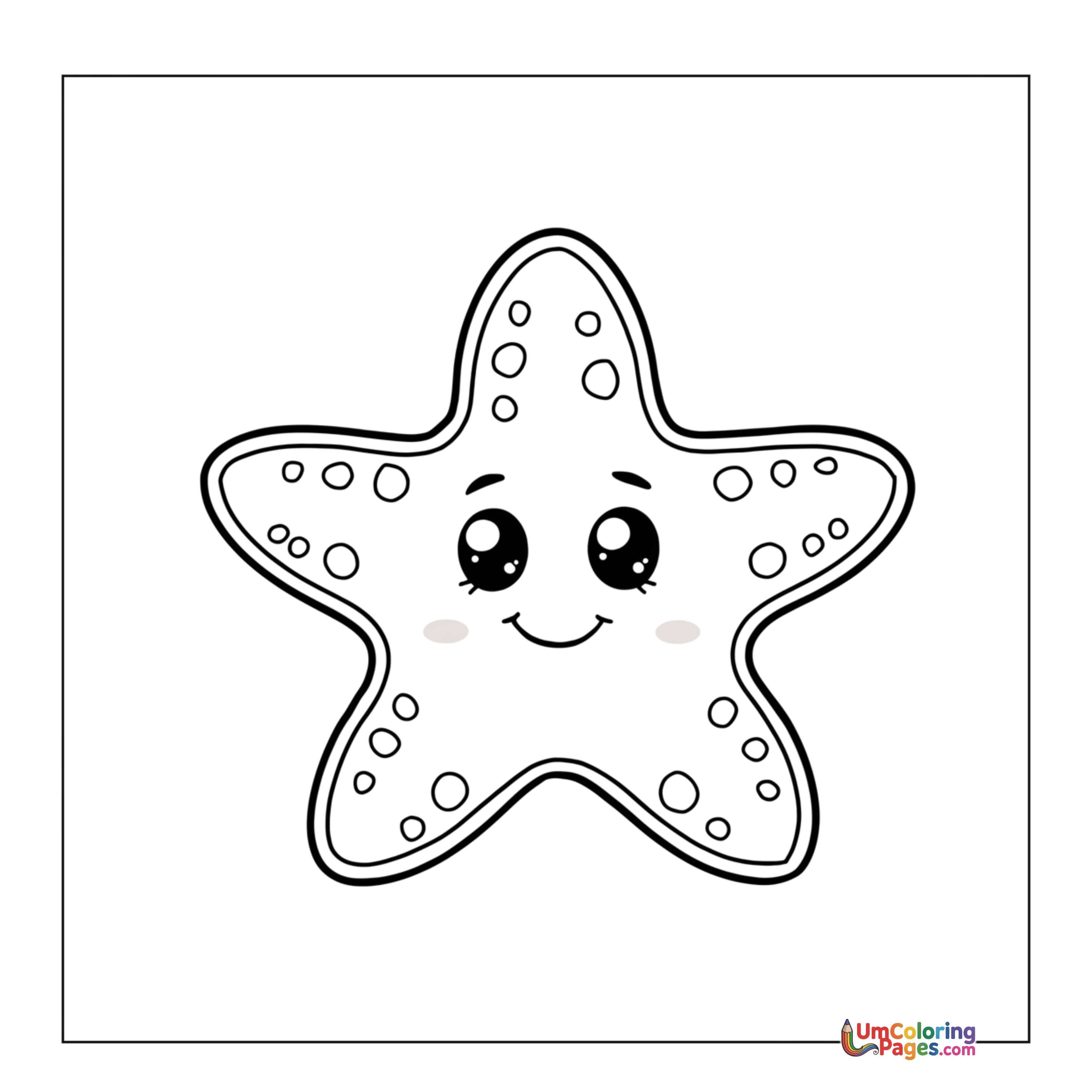 Starfish coloring page 2 - free printable PDF