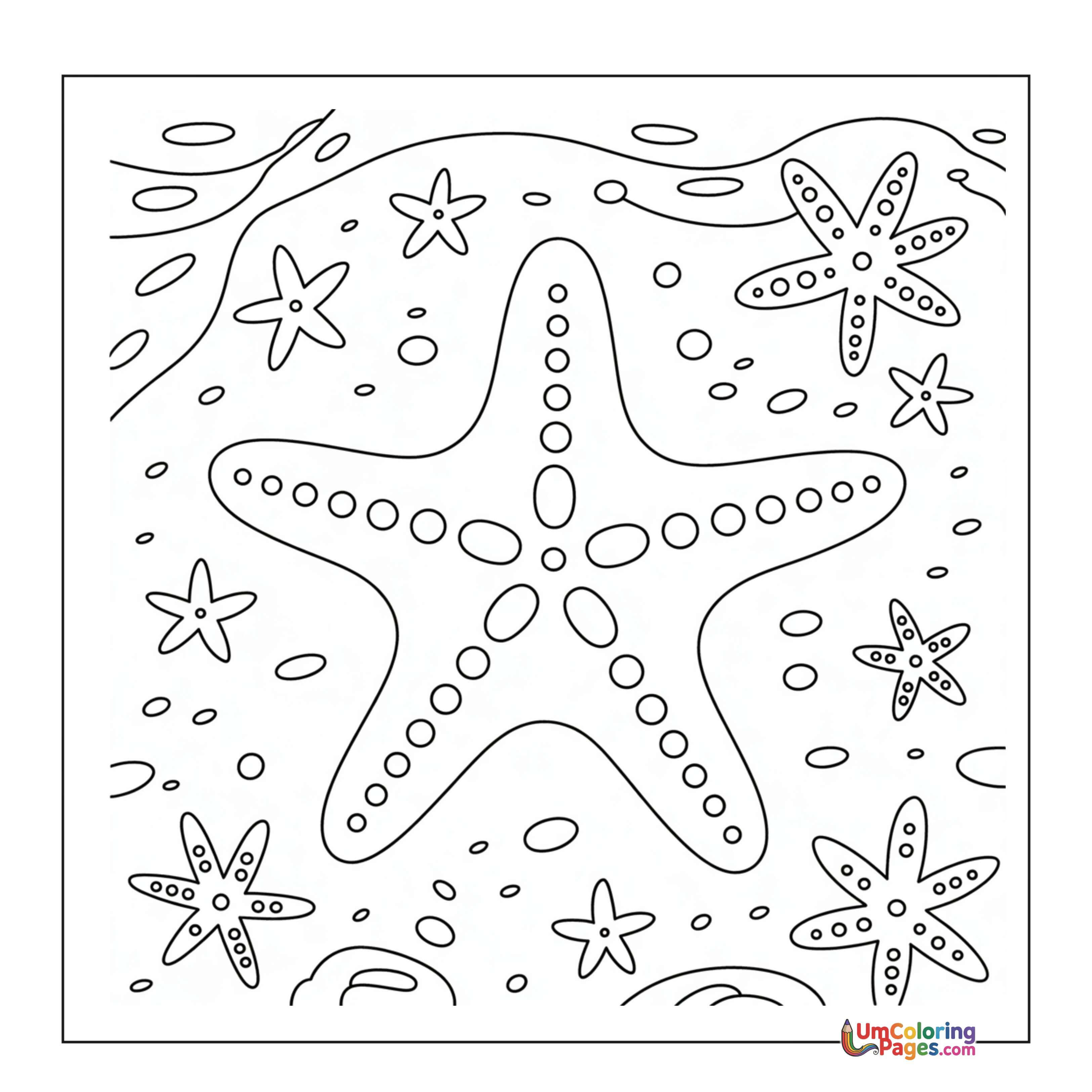 Starfish coloring page 4 - free printable PDF