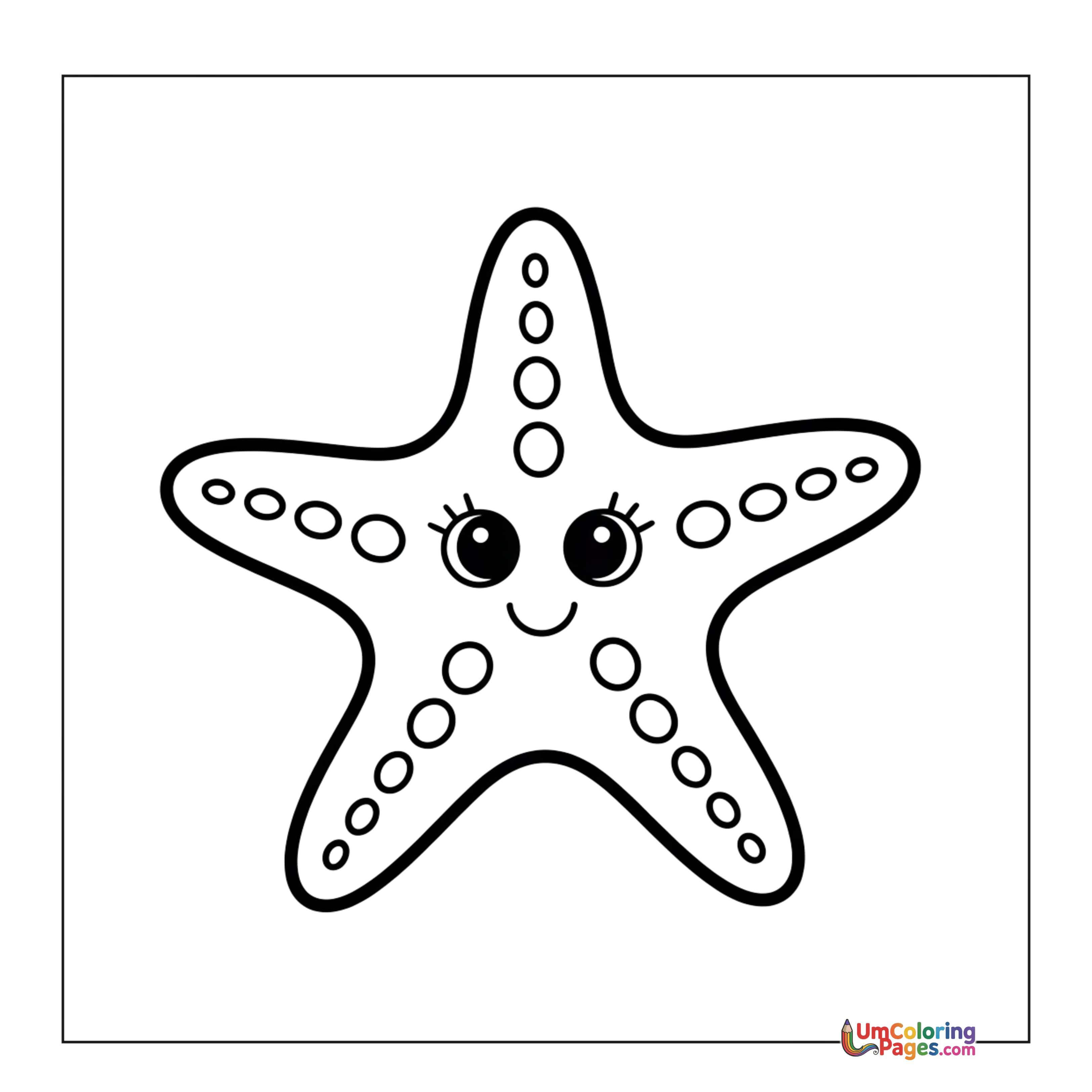 Starfish coloring page 5 - free printable PDF