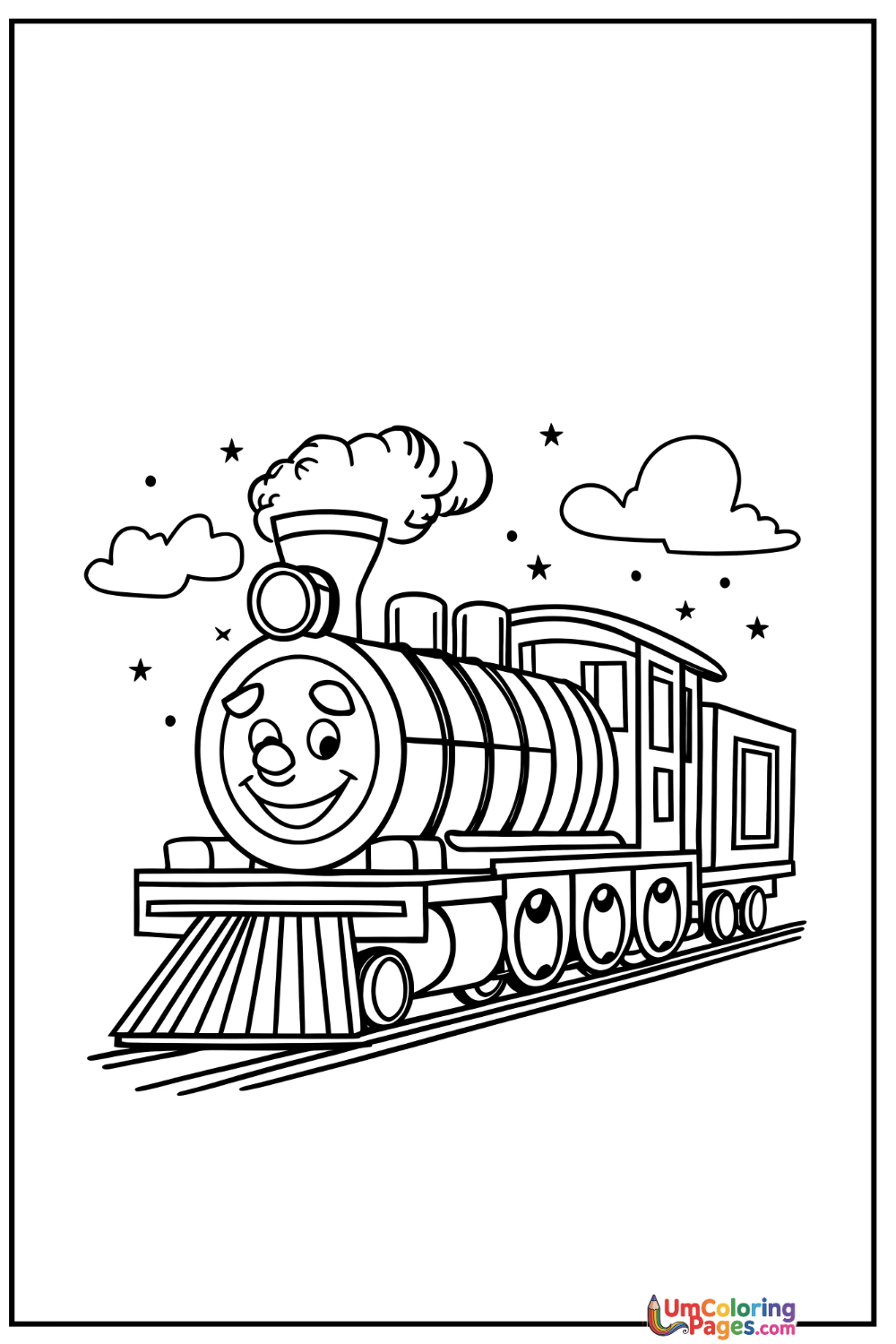Steam Locomotive coloring page - free printable