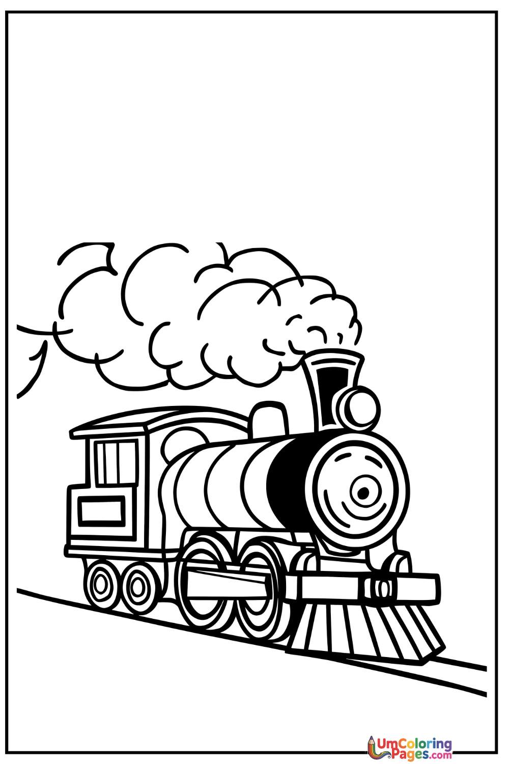Steam Locomotive coloring page 3 - free printable PDF
