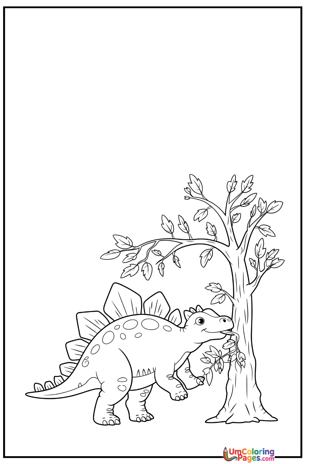 Stegosaurus coloring page 2 - free printable PDF