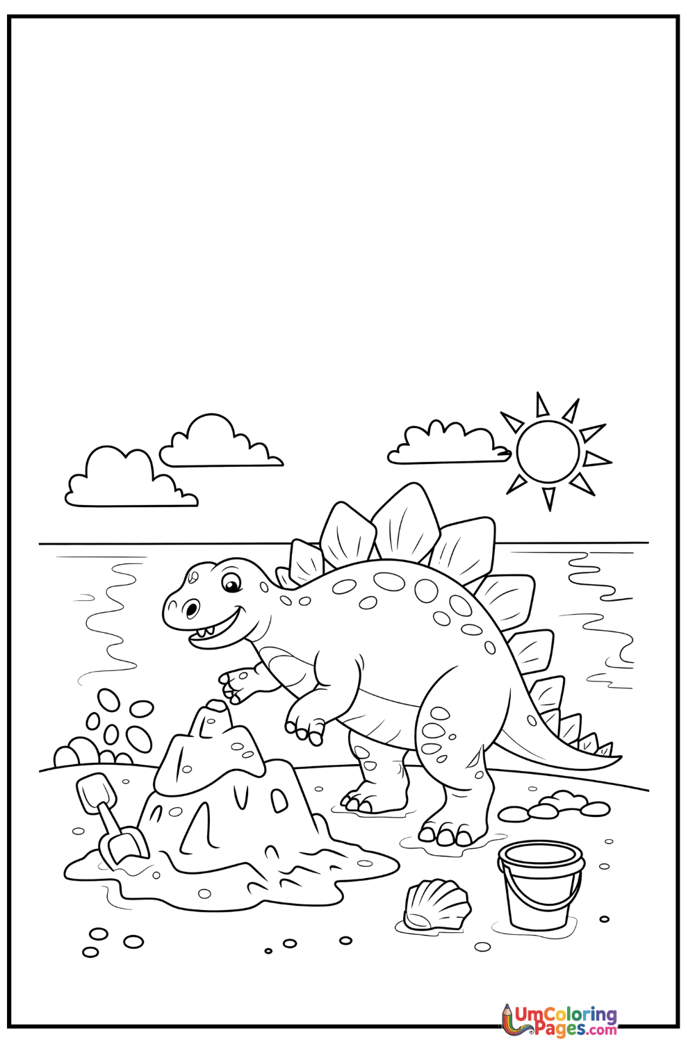 Stegosaurus coloring page 3 - free printable PDF