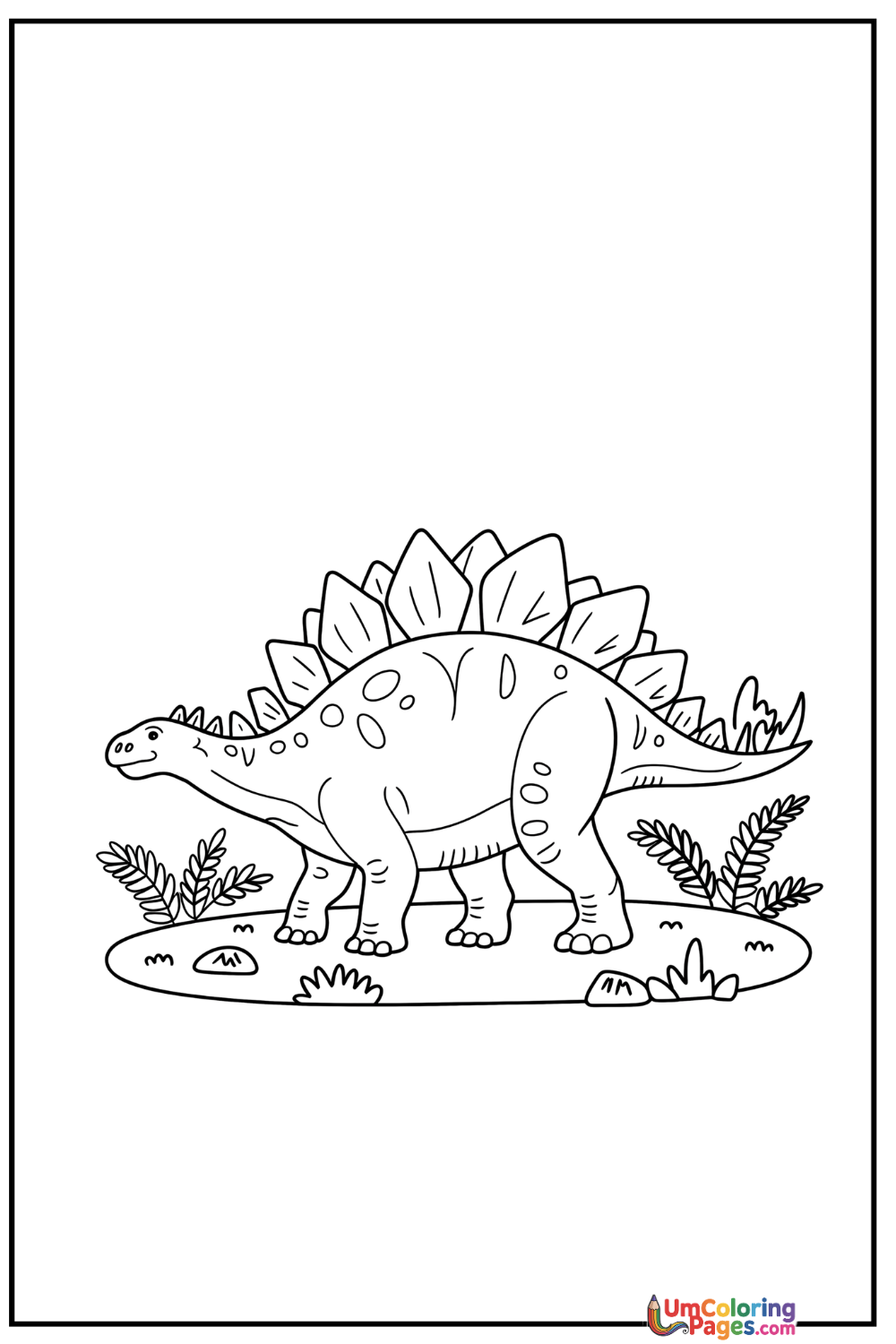 Stegosaurus coloring page 6 - free printable PDF