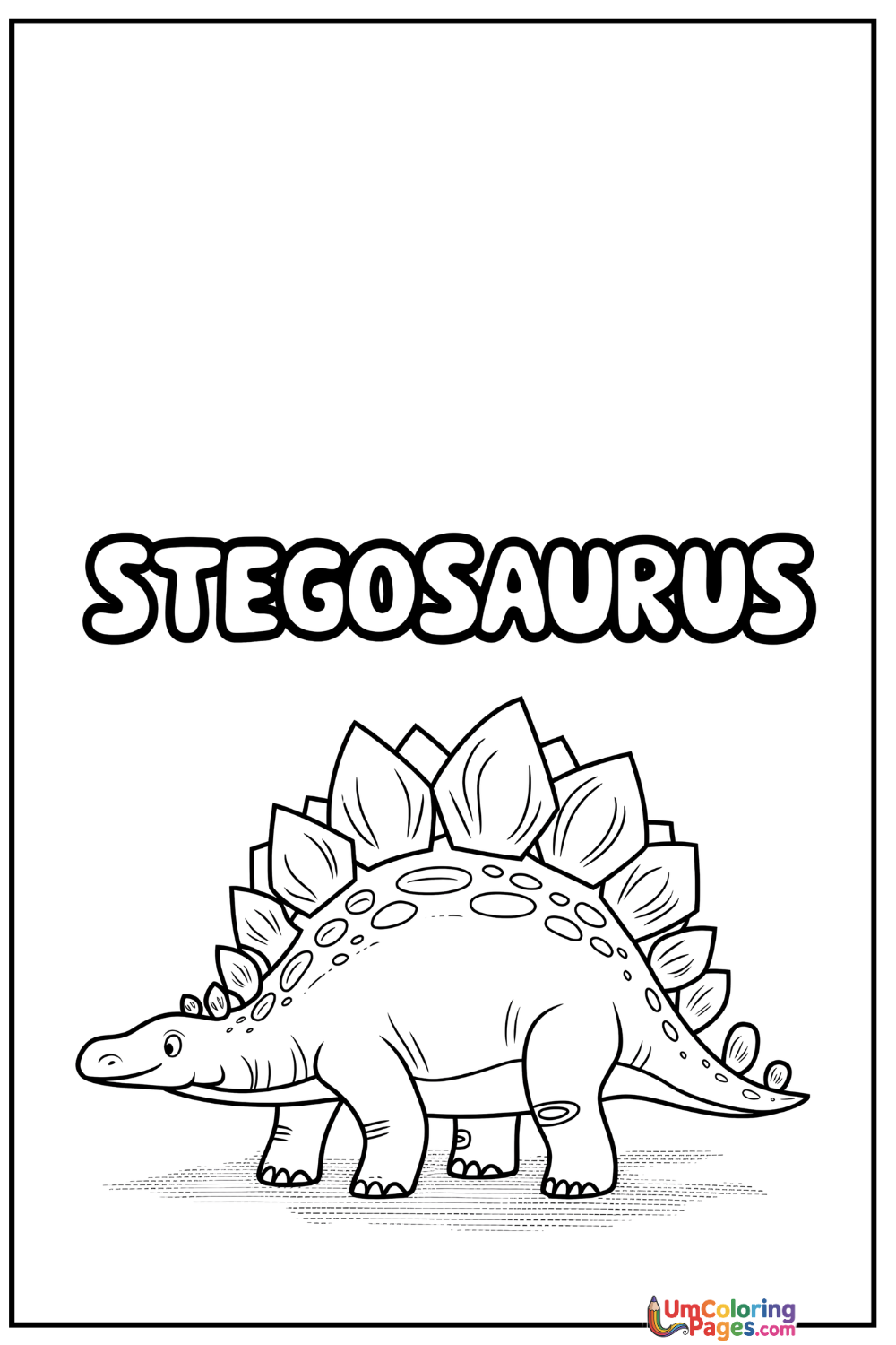 Stegosaurus coloring page 7 - free printable PDF