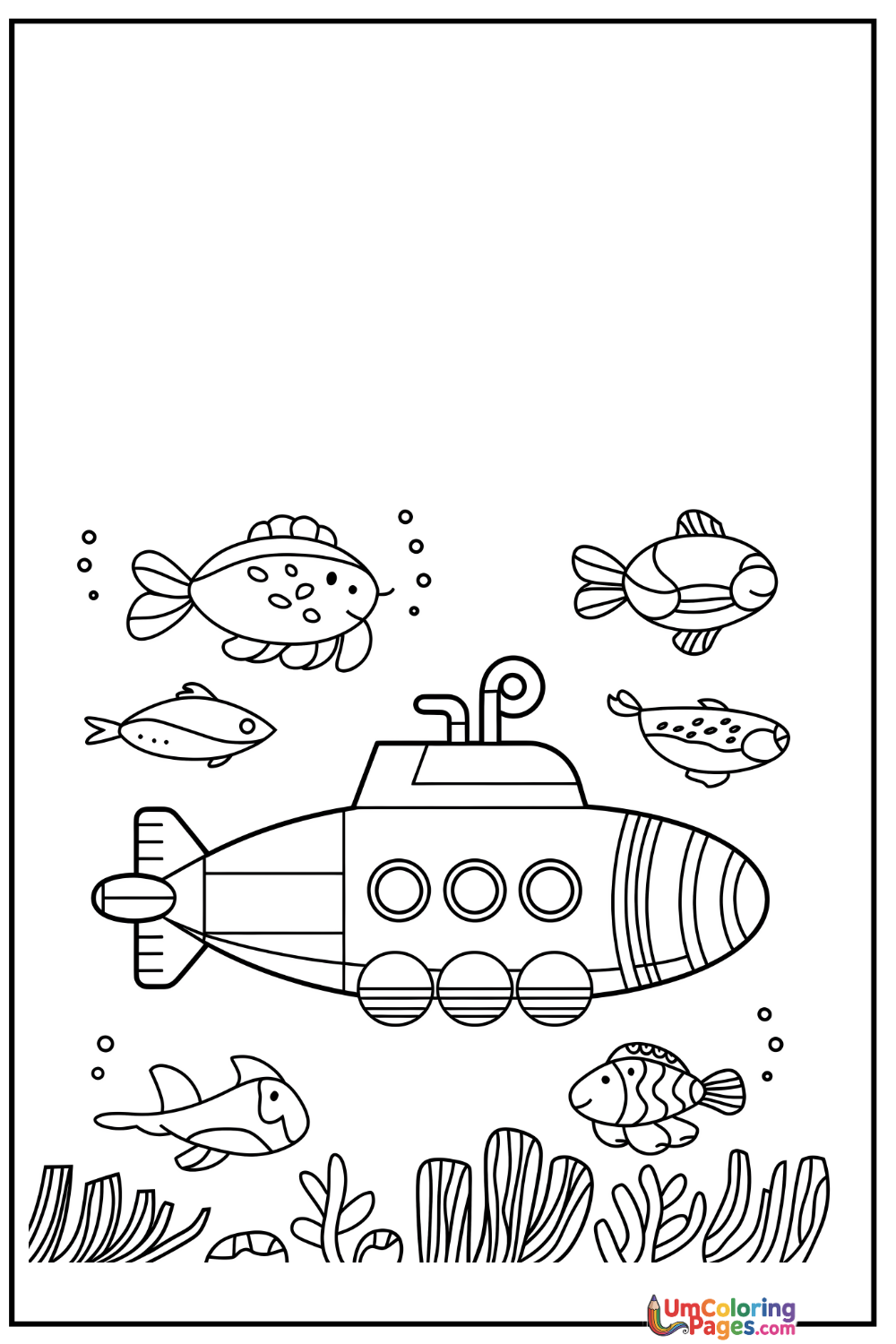 Submarine coloring page 5 - free printable PDF