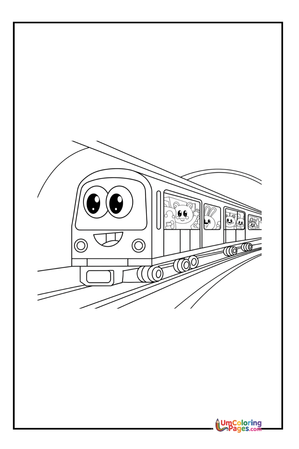 Subway Train coloring page 3 - free printable PDF