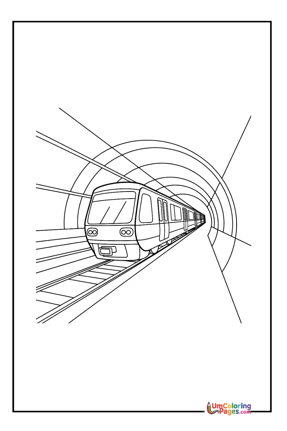 Subway Train coloring page 8 - free printable PDF