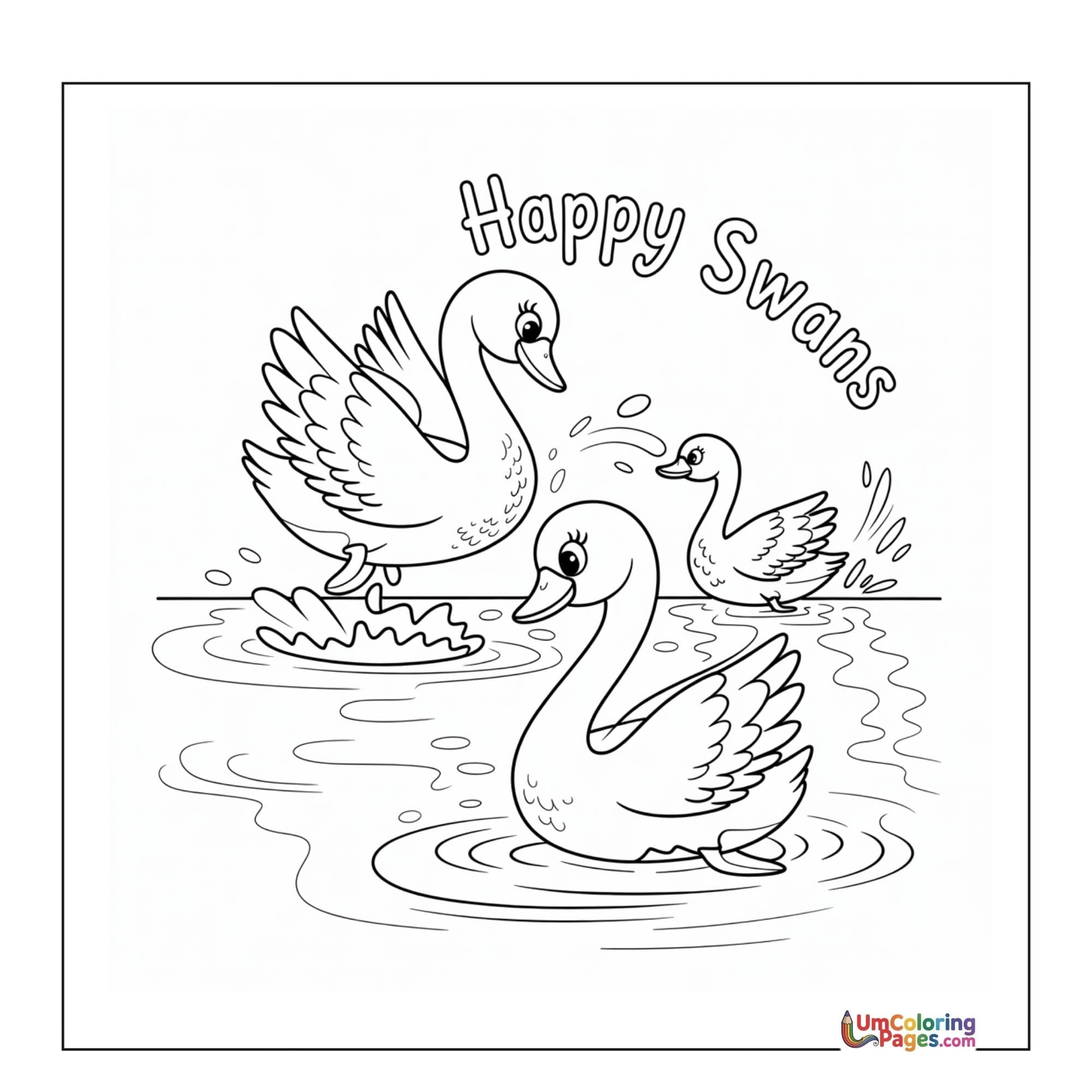 Swan coloring page - free printable