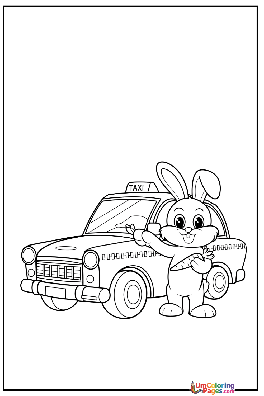 Taxi coloring page 3 - free printable PDF