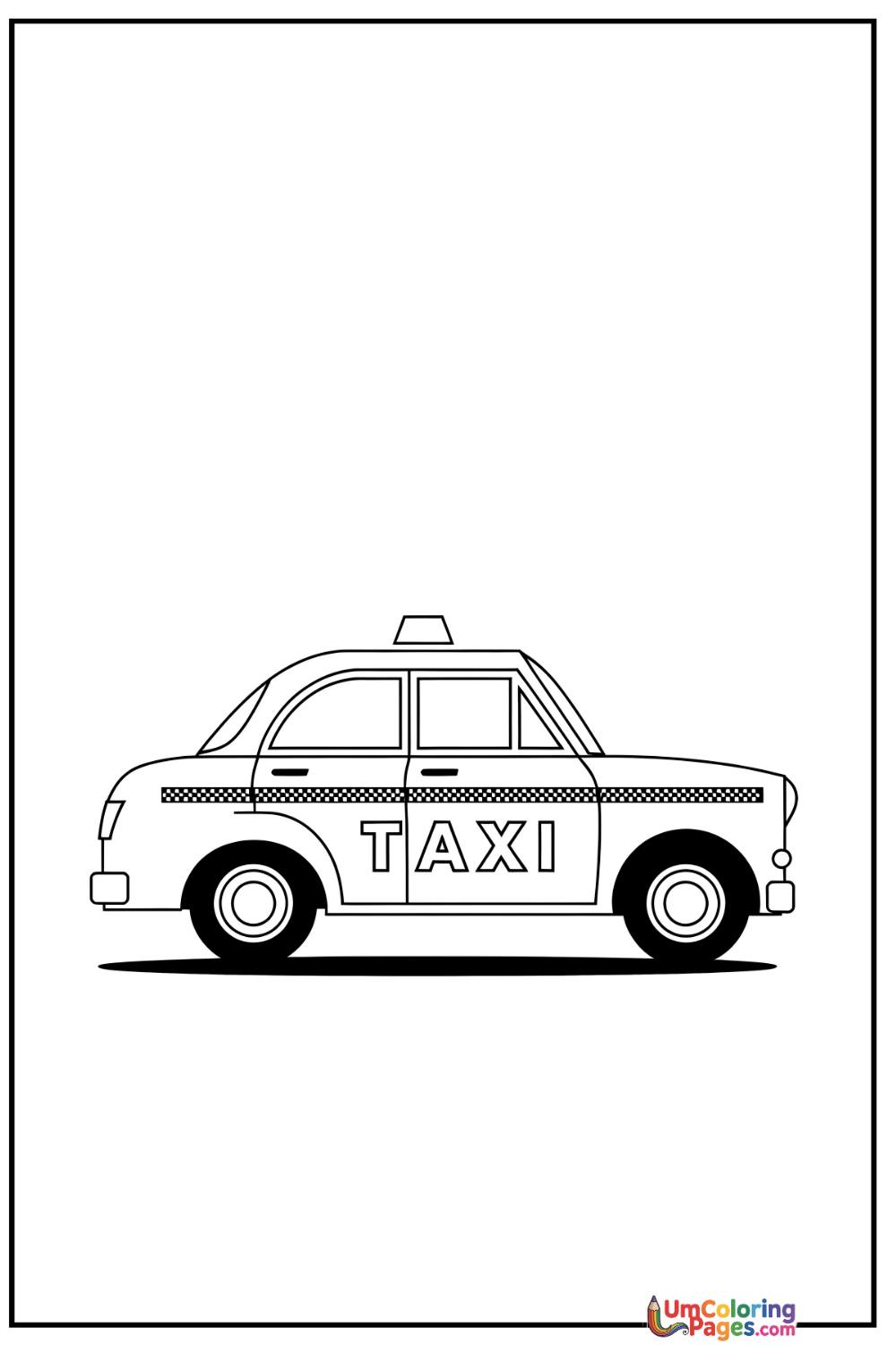 Taxi coloring page 5 - free printable PDF