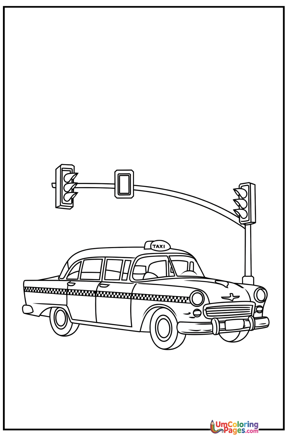Taxi coloring page 7 - free printable PDF
