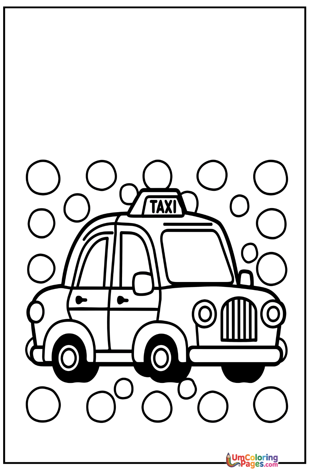 Taxi coloring page 8 - free printable PDF