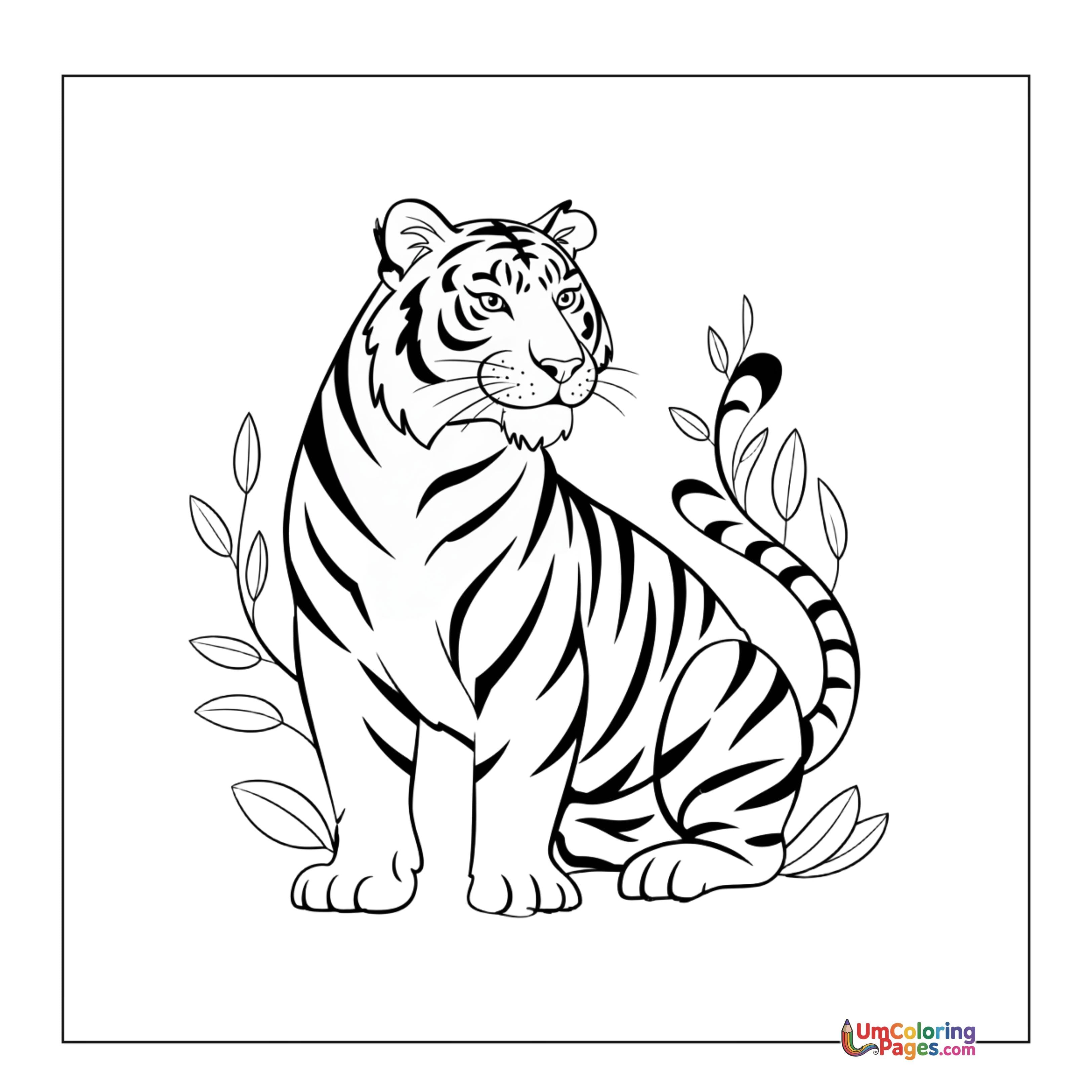 Tiger coloring page - free printable