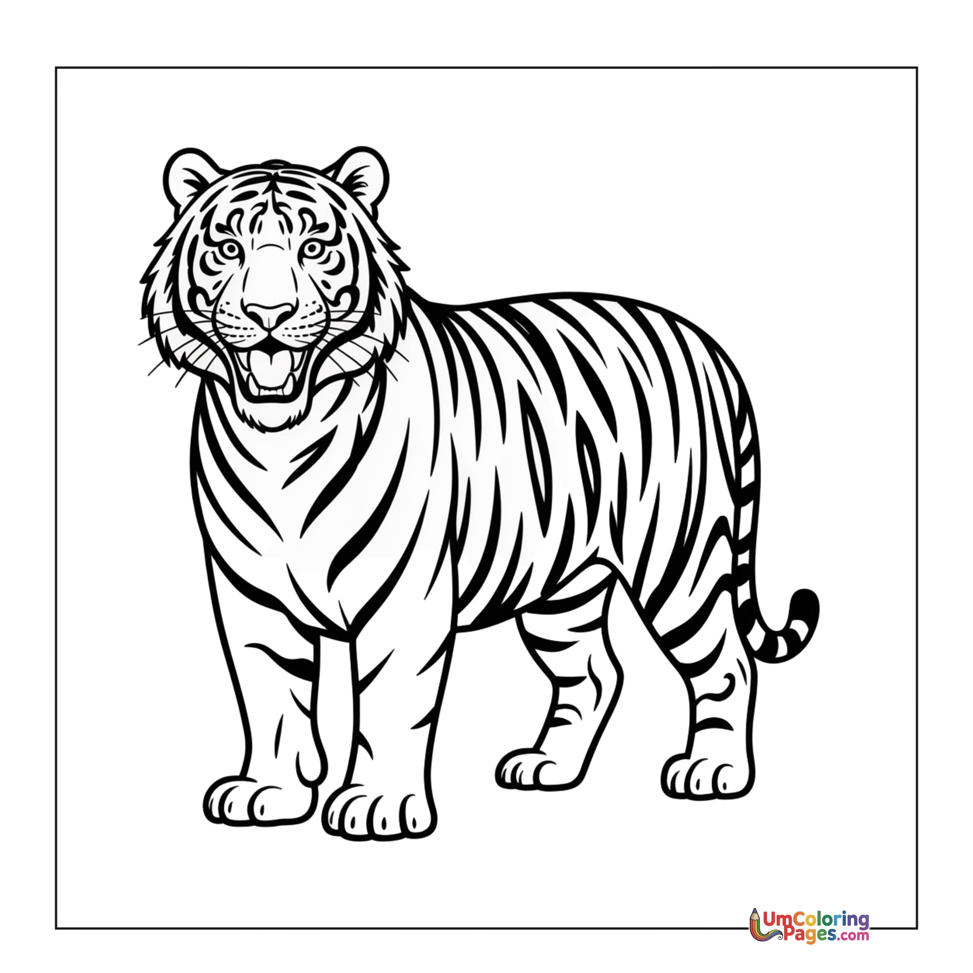 Tiger coloring page 2 - free printable PDF