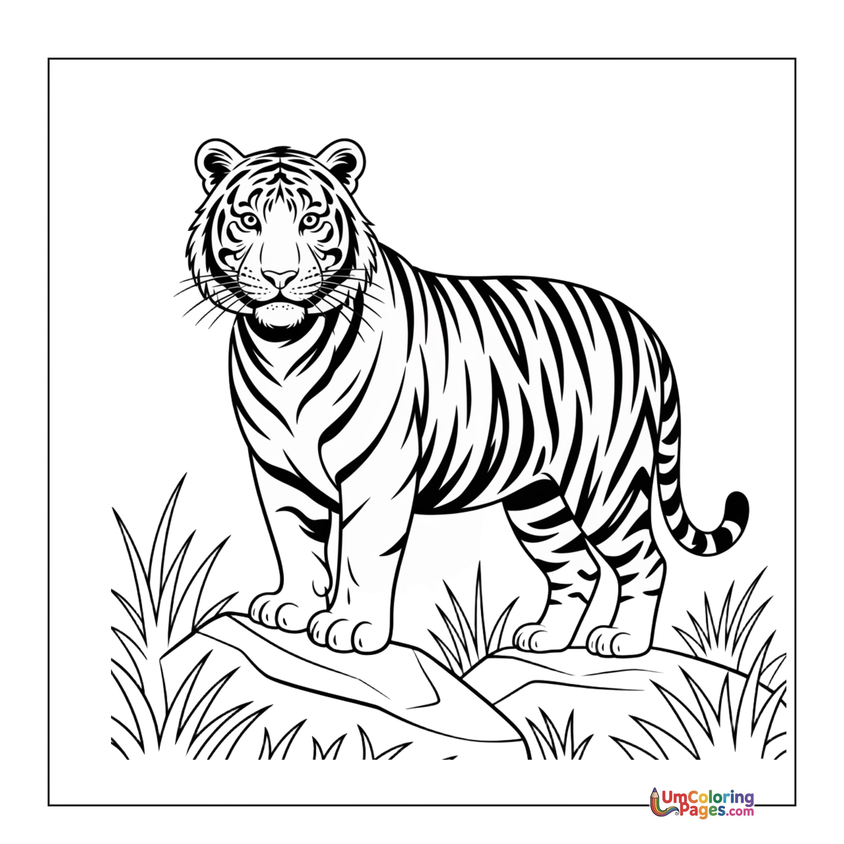 Tiger coloring page 3 - free printable PDF