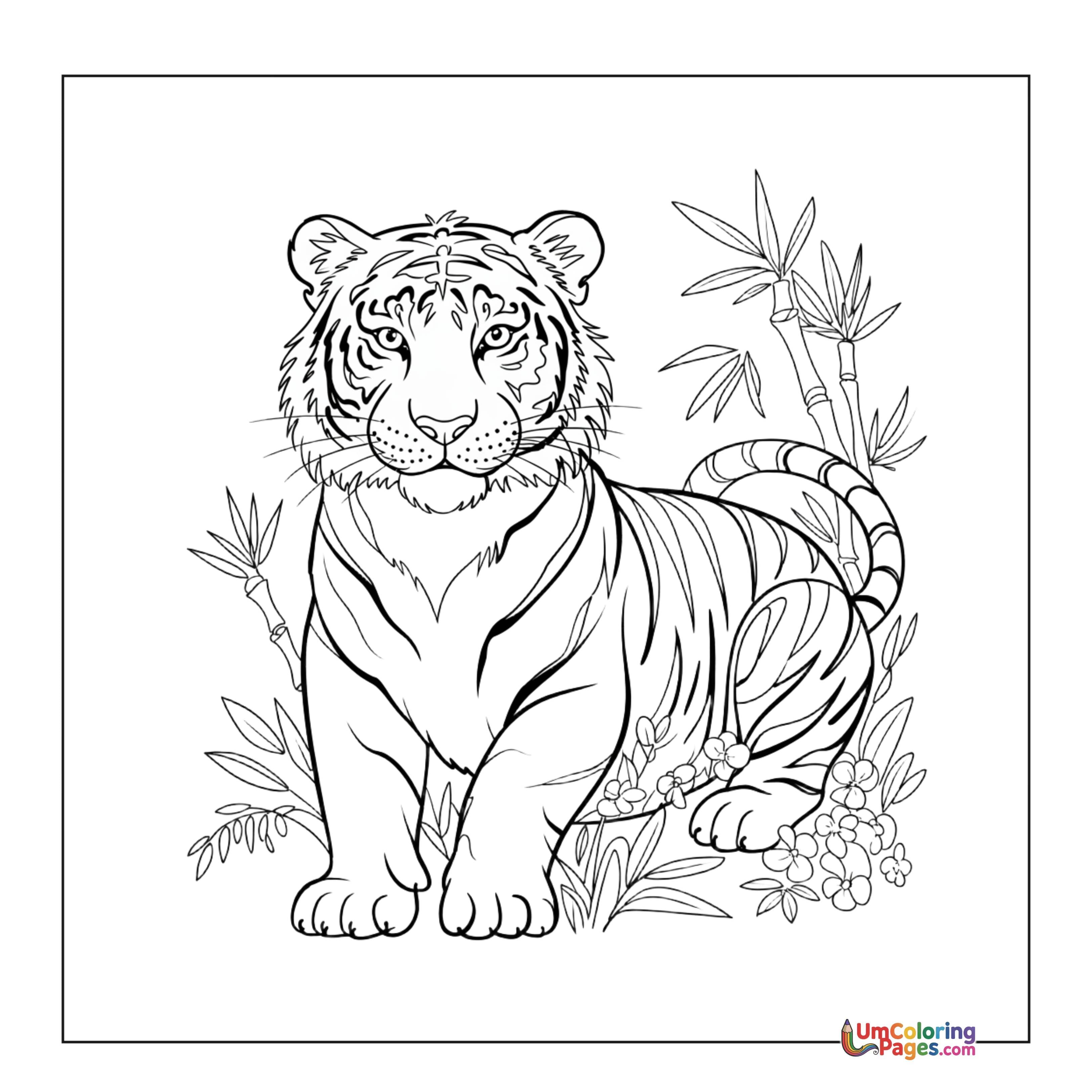 Tiger coloring page 4 - free printable PDF