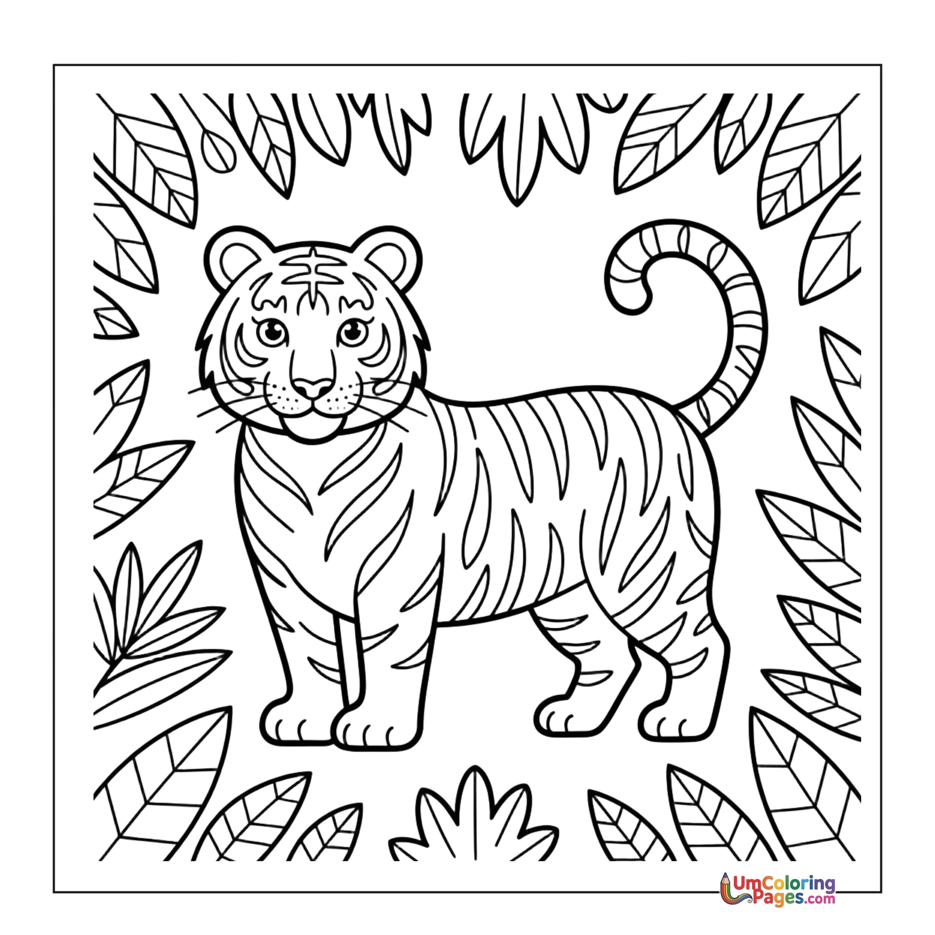 Tiger coloring page 5 - free printable PDF