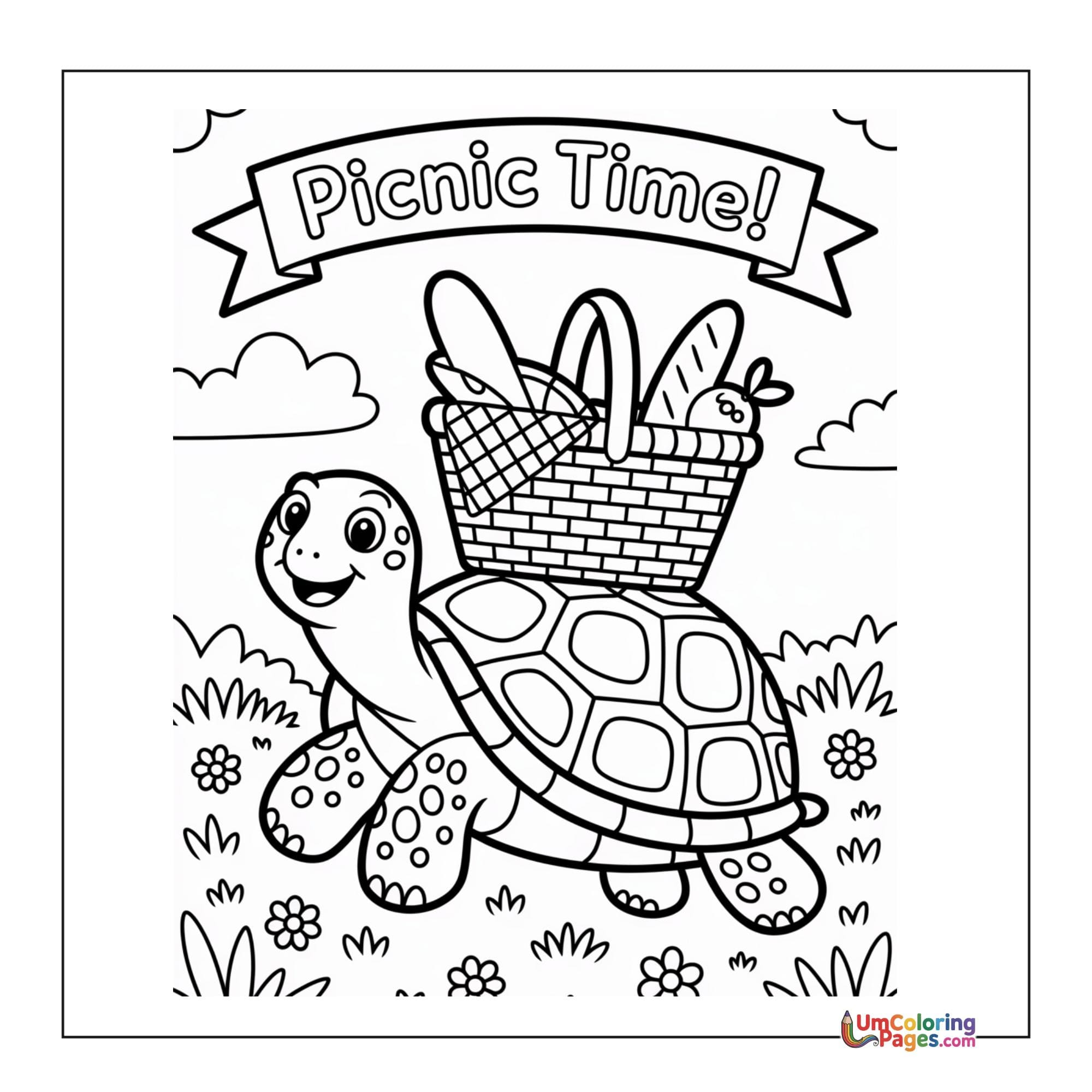 Tortoise coloring page 4 - free printable PDF