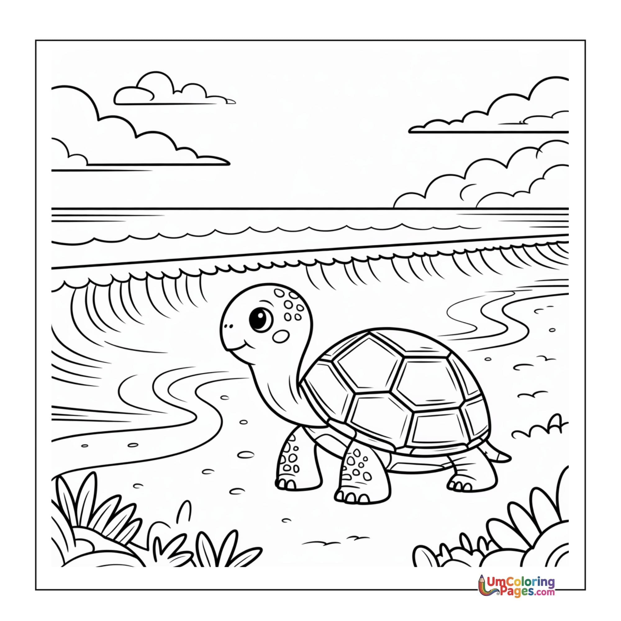 Tortoise coloring page 6 - free printable PDF