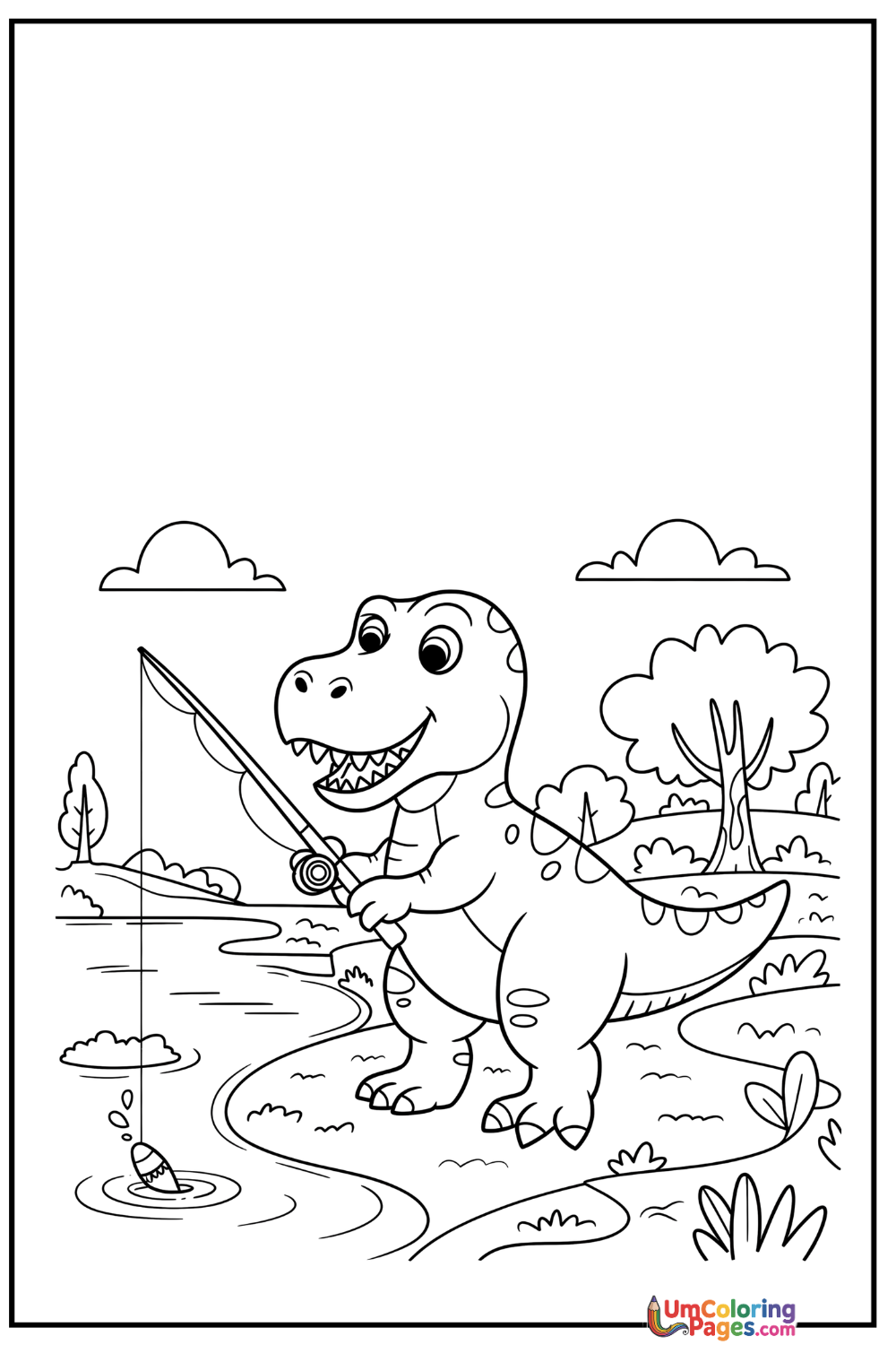 T-Rex coloring page 3 - free printable PDF