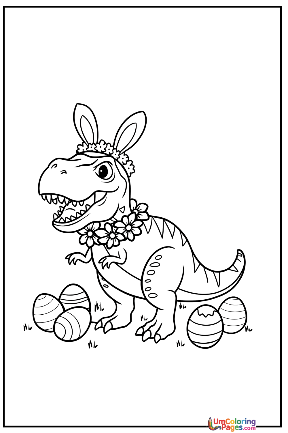 T-Rex coloring page 6 - free printable PDF