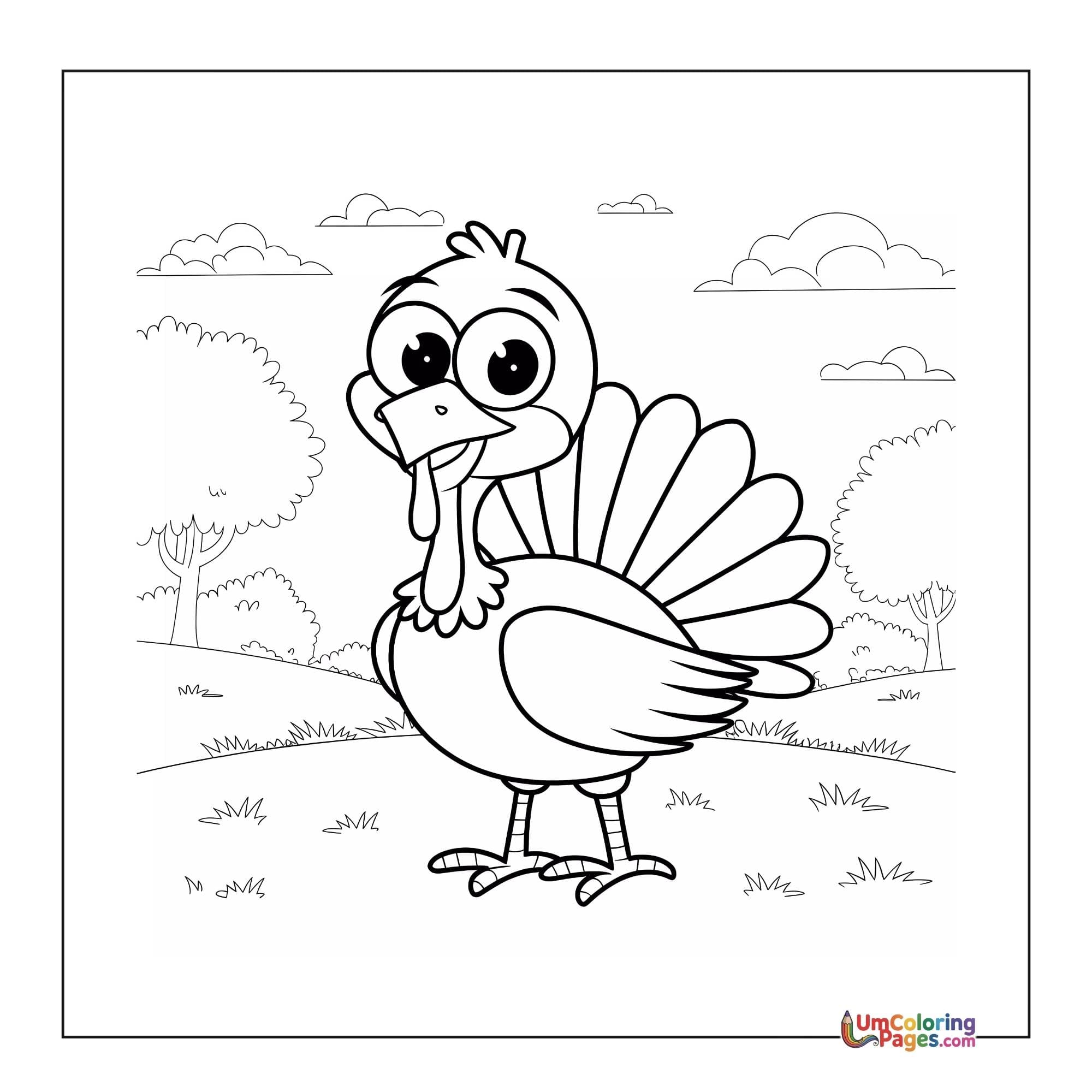 Turkey coloring page - free printable