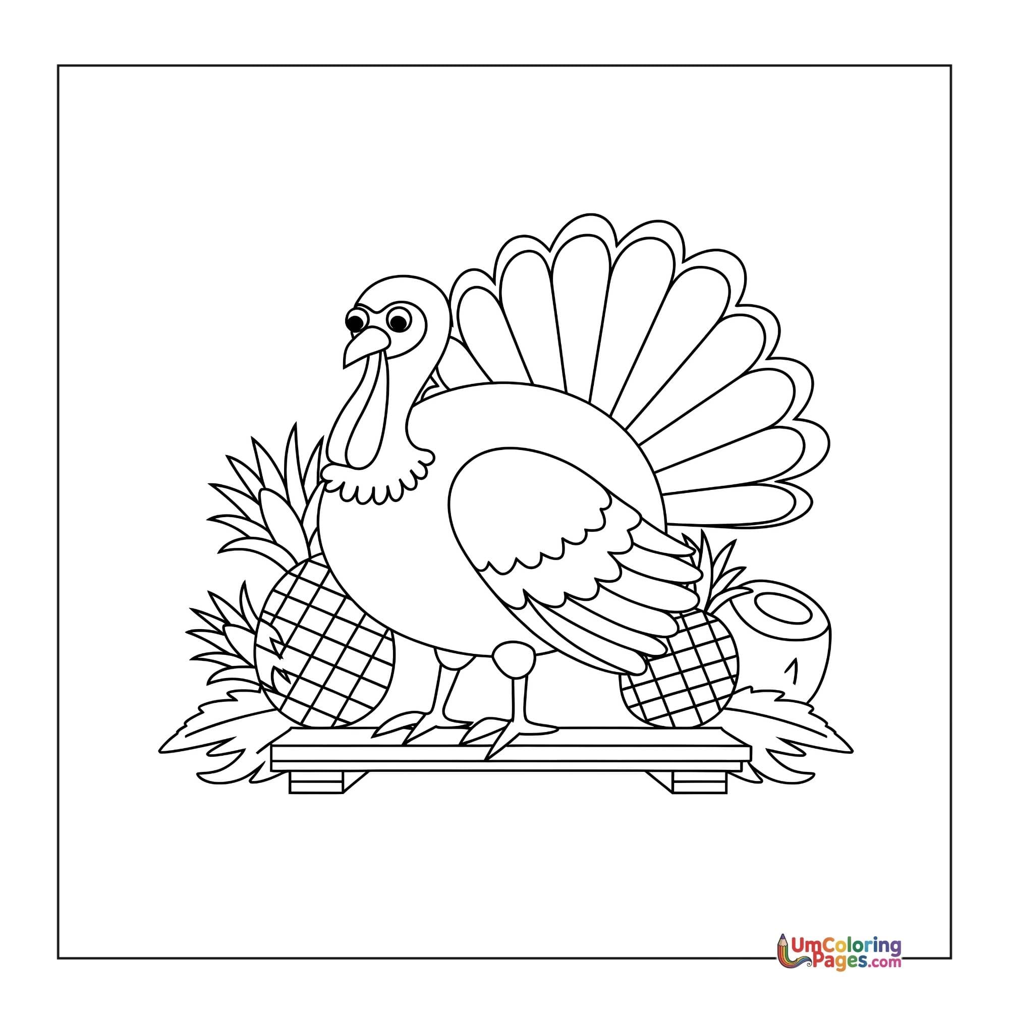 Turkey coloring page 3 - free printable PDF