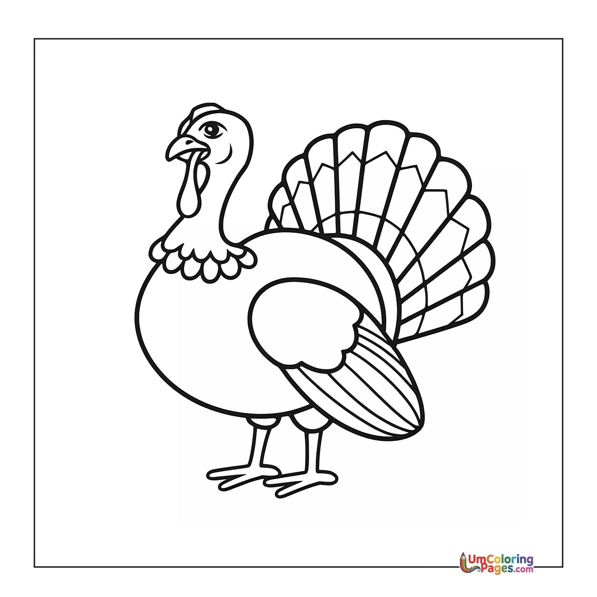 Turkey coloring page 4 - free printable PDF