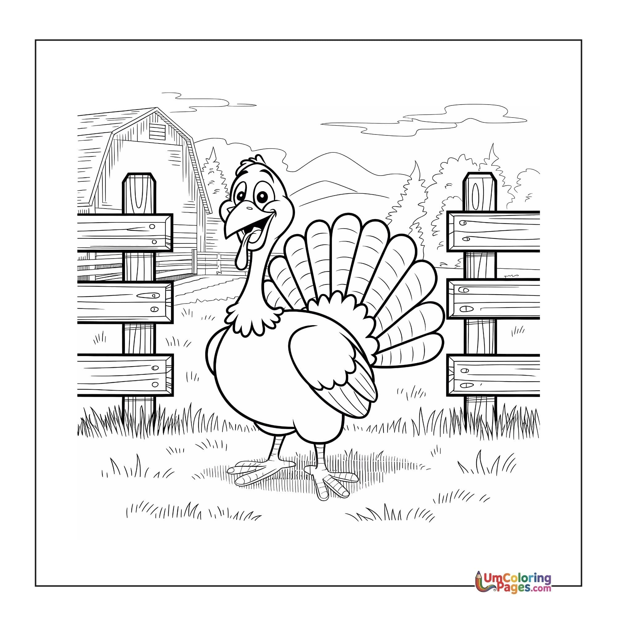 Turkey coloring page 6 - free printable PDF