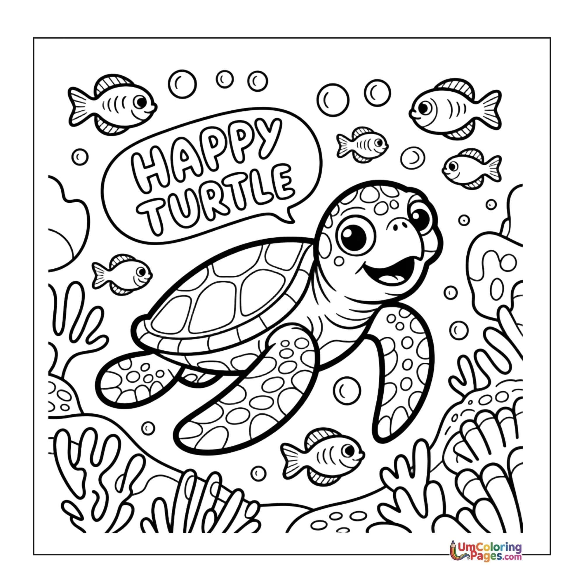 Turtle coloring page 3 - free printable PDF
