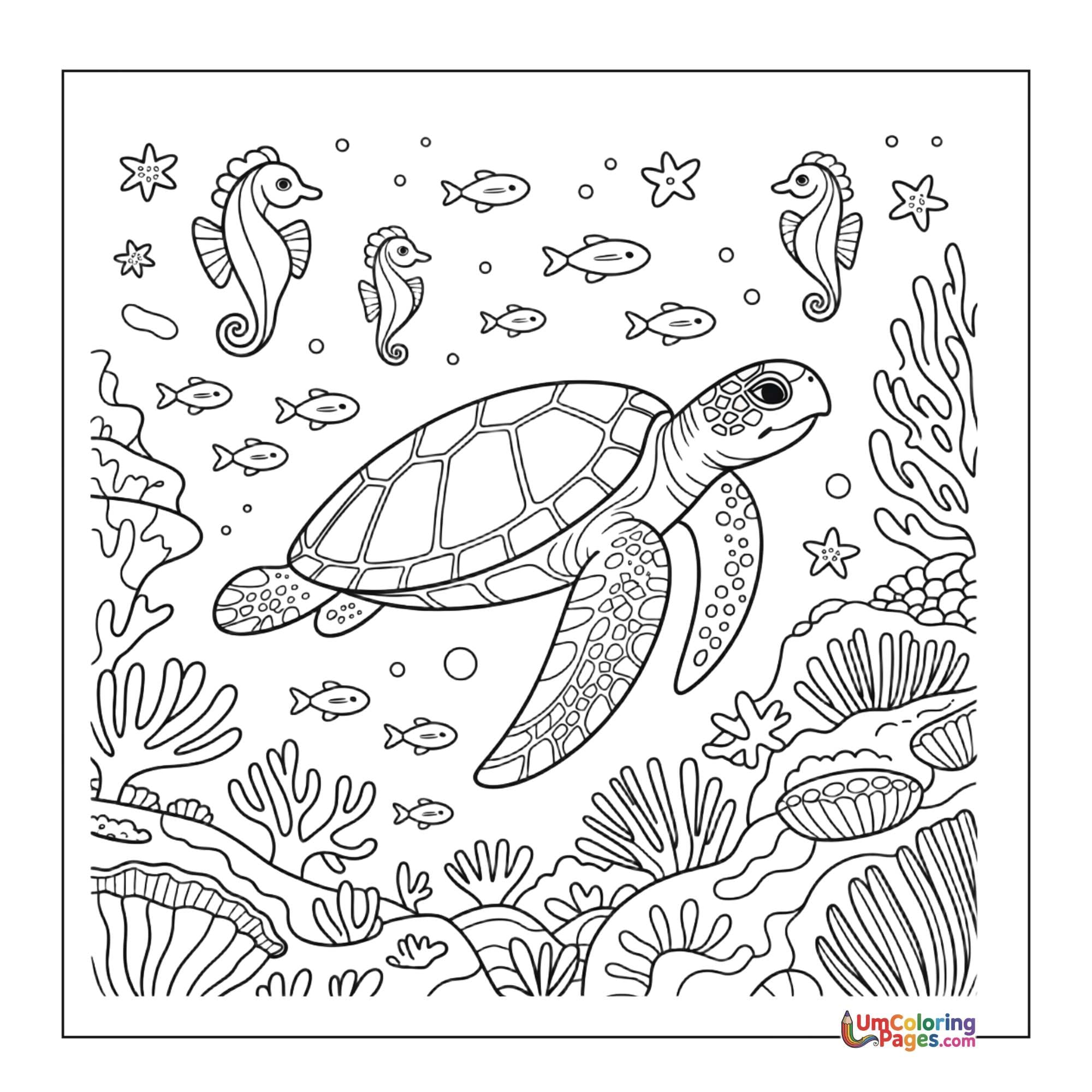 Turtle coloring page 5 - free printable PDF