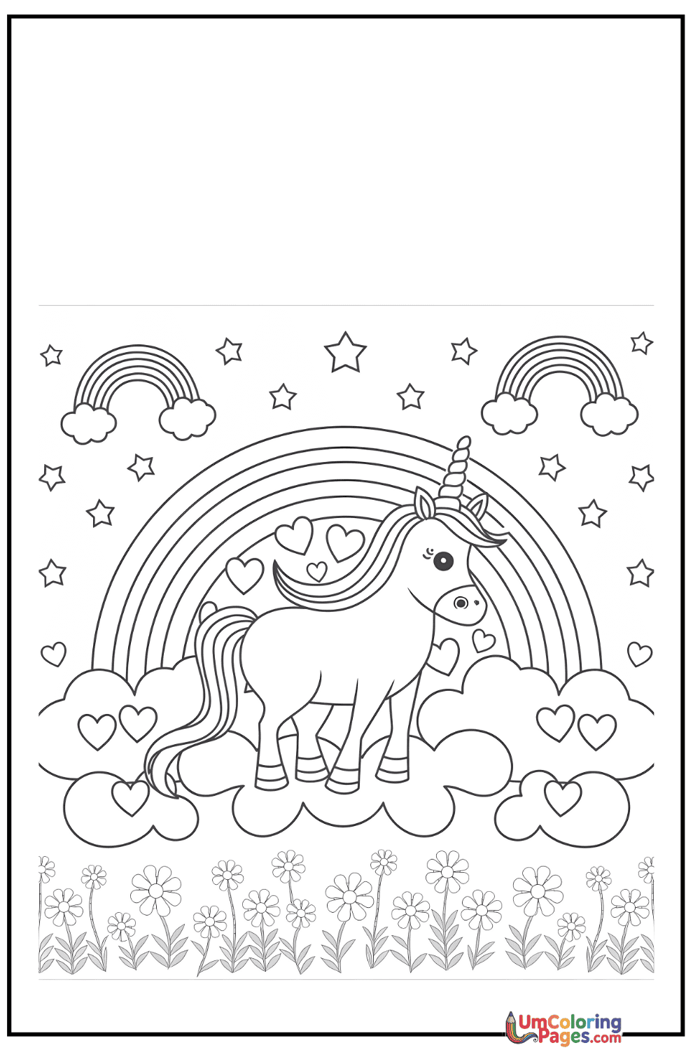 Unicorn coloring page 11 - free printable PDF