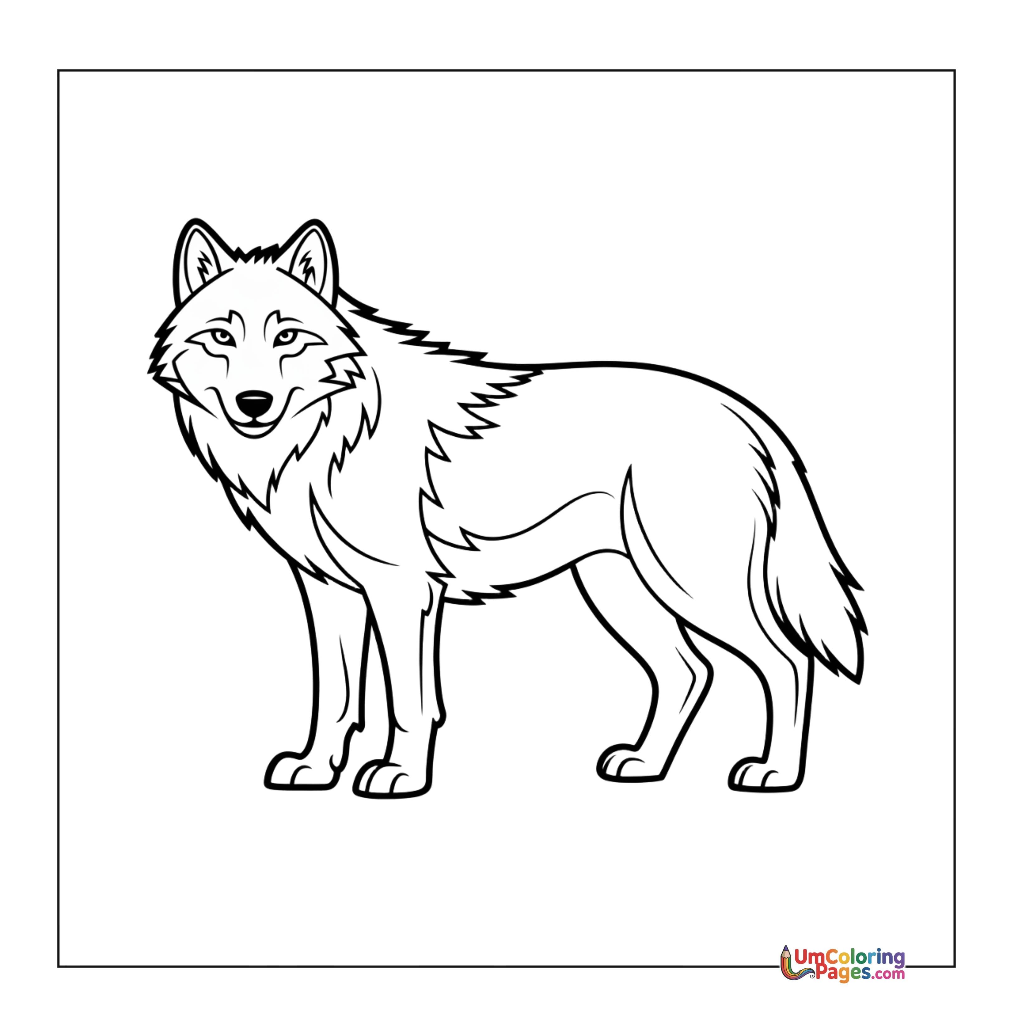 Wolf coloring page - free printable