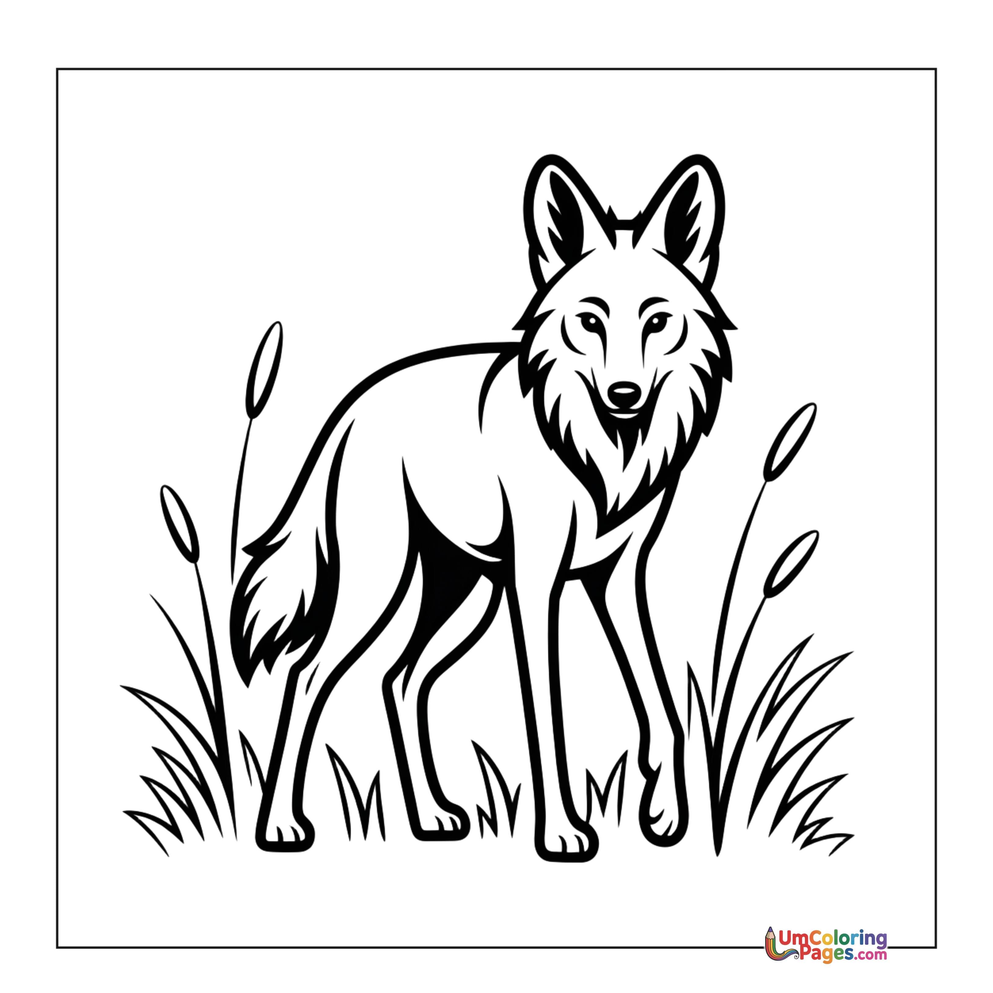 Wolf coloring page 3 - free printable PDF