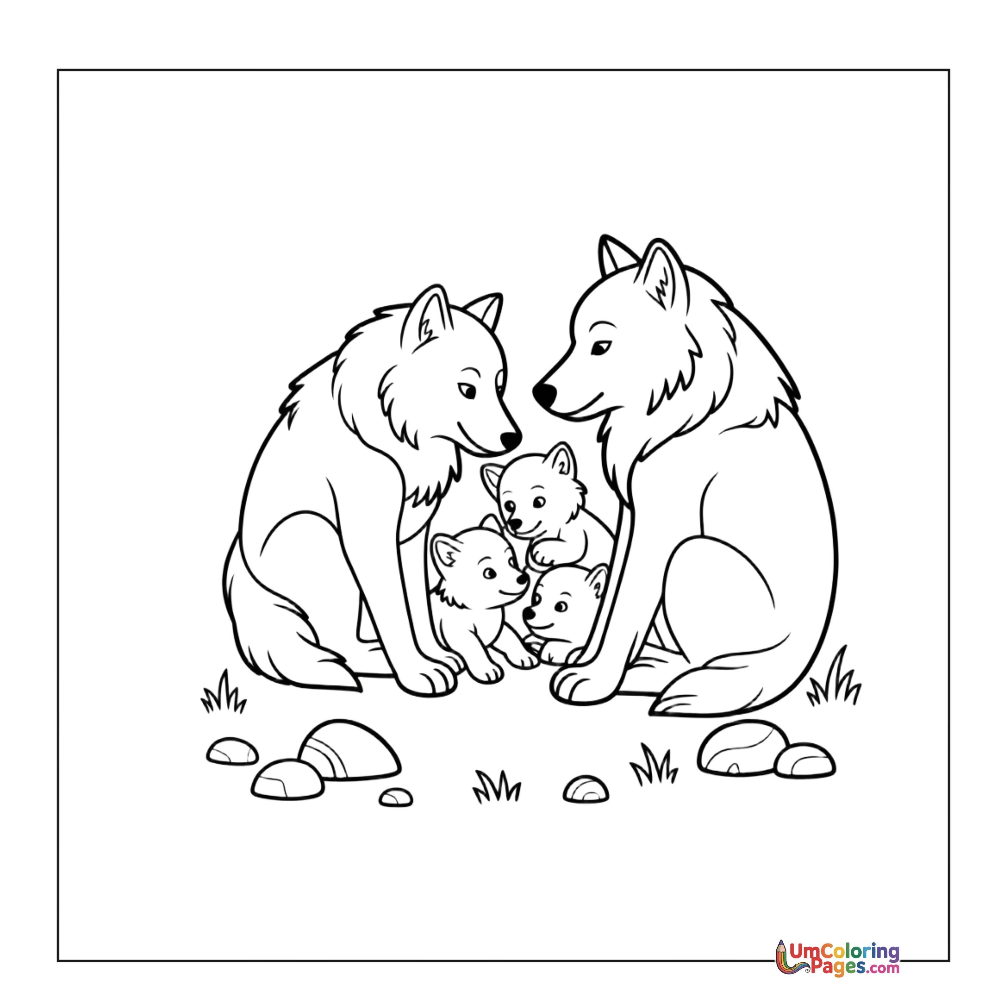 Wolf coloring page 4 - free printable PDF