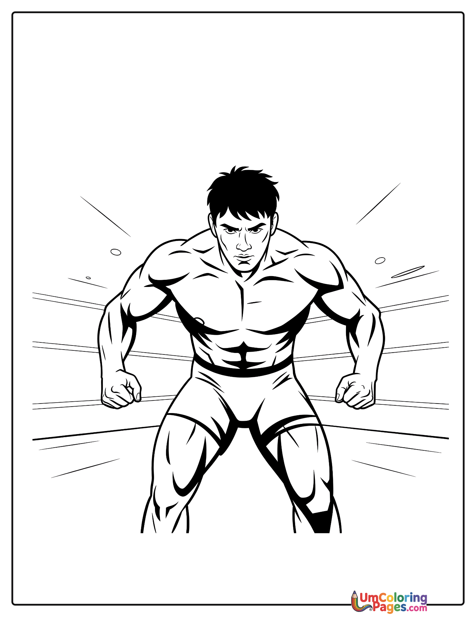 Wrestler coloring page 4 - free printable PDF