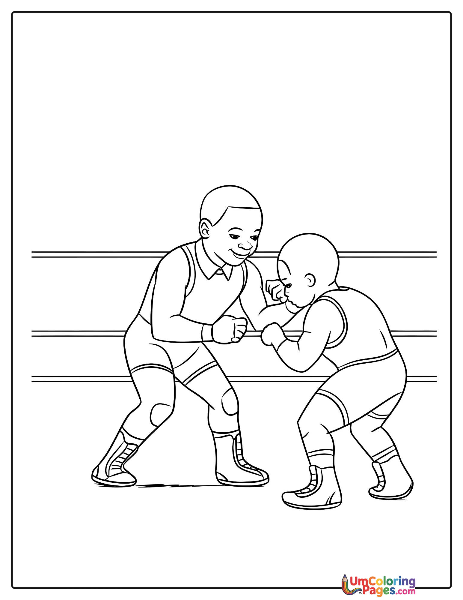Wrestler coloring page 6 - free printable PDF