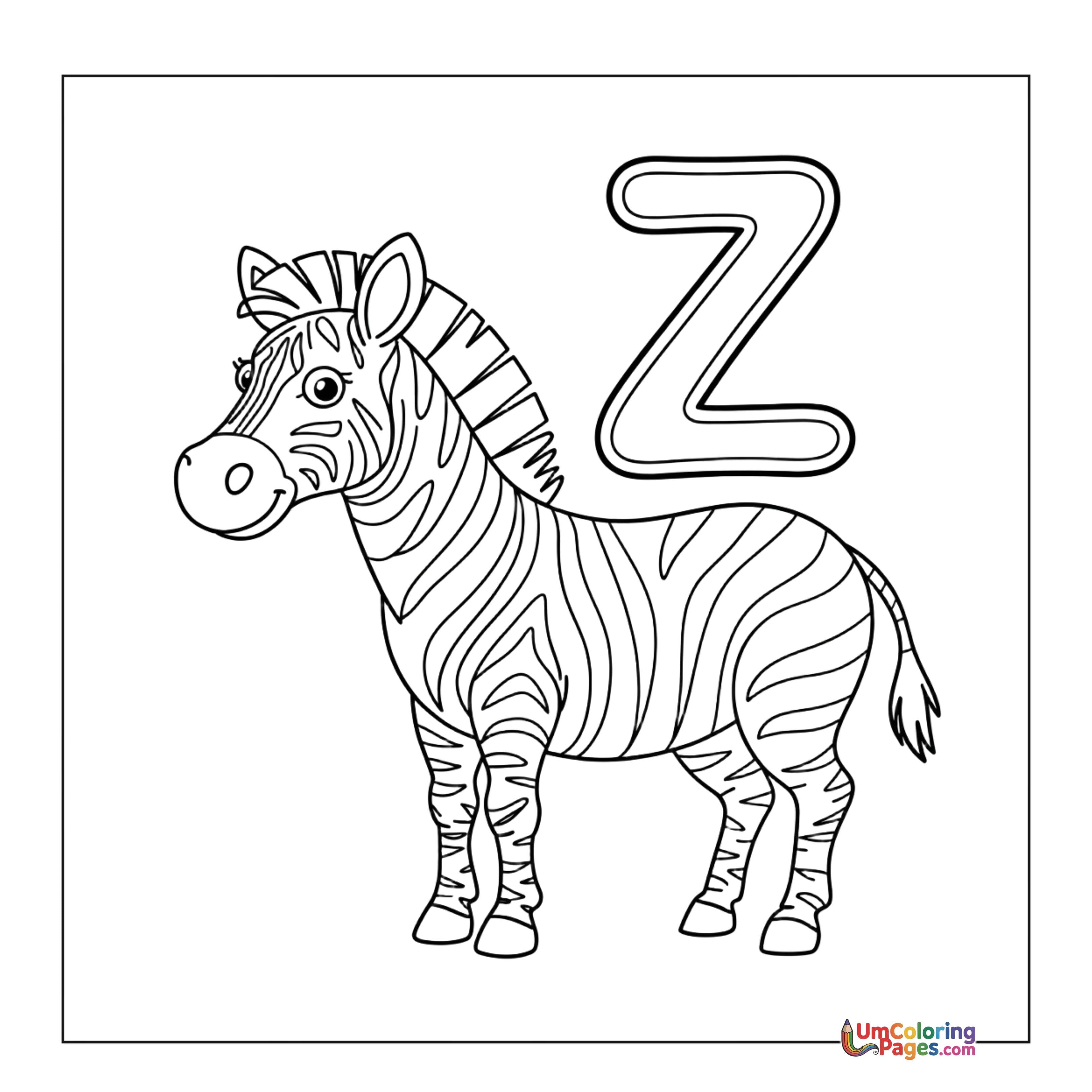 Zebra coloring page - free printable
