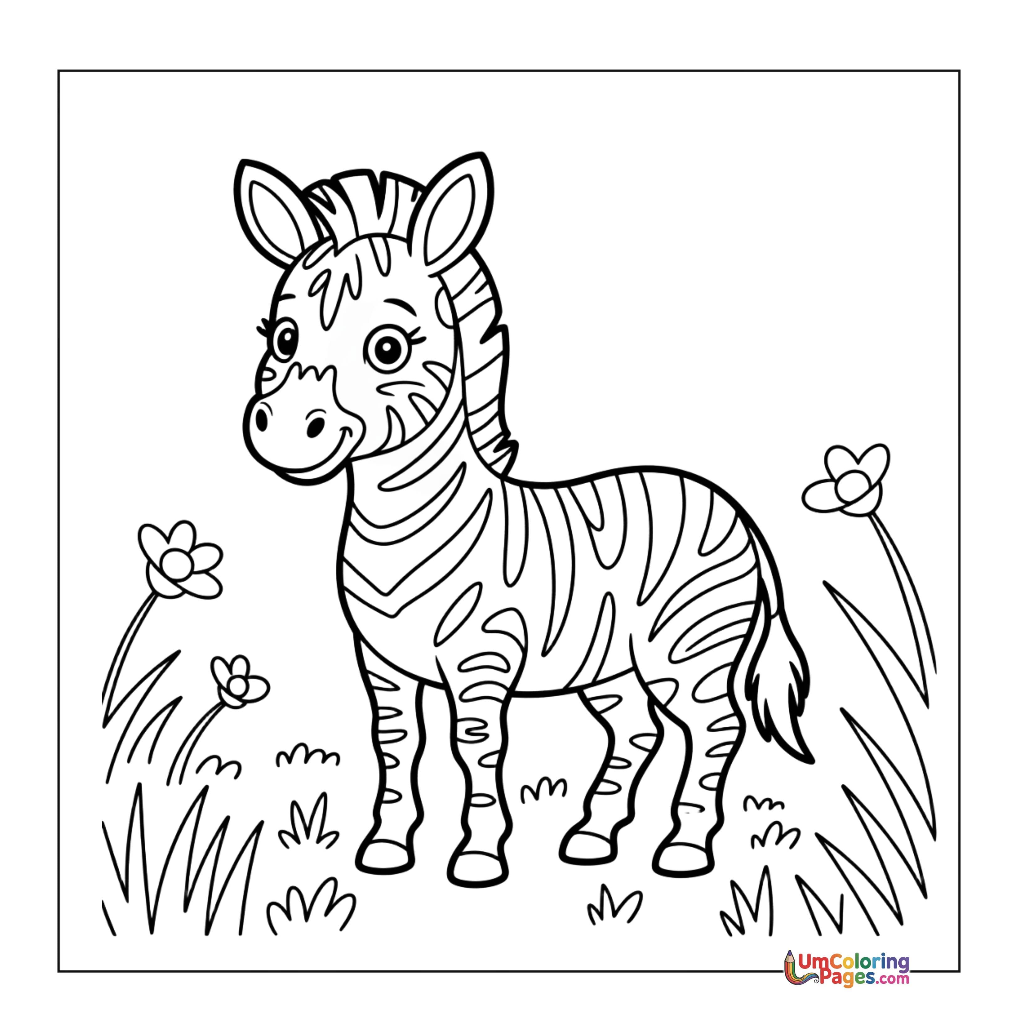 Zebra coloring page 3 - free printable PDF