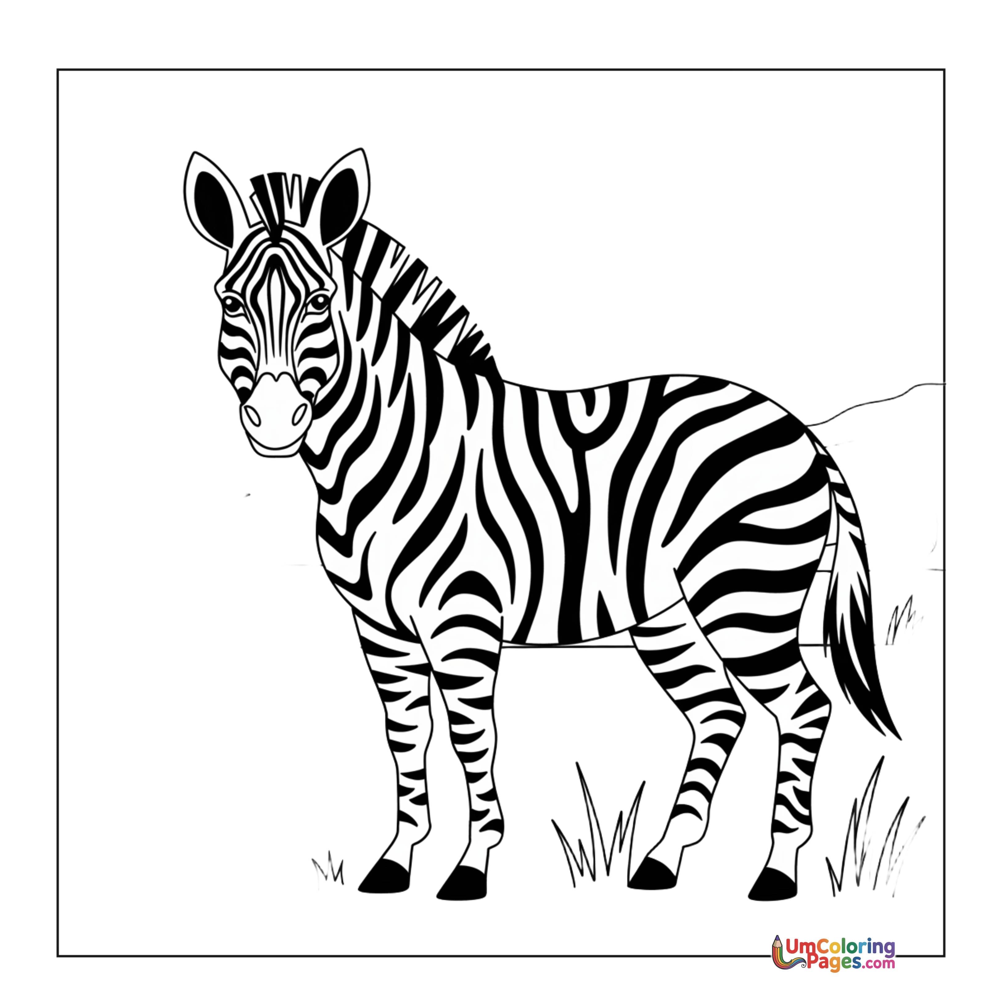 Zebra coloring page 5 - free printable PDF