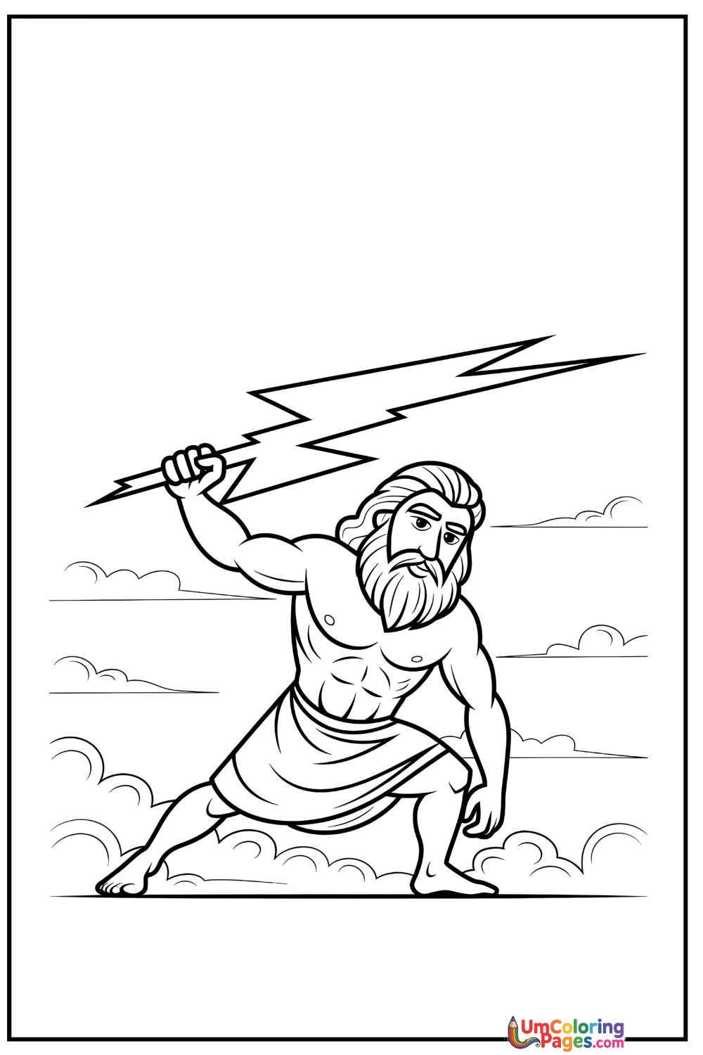 Zeus coloring page 2 - free printable PDF