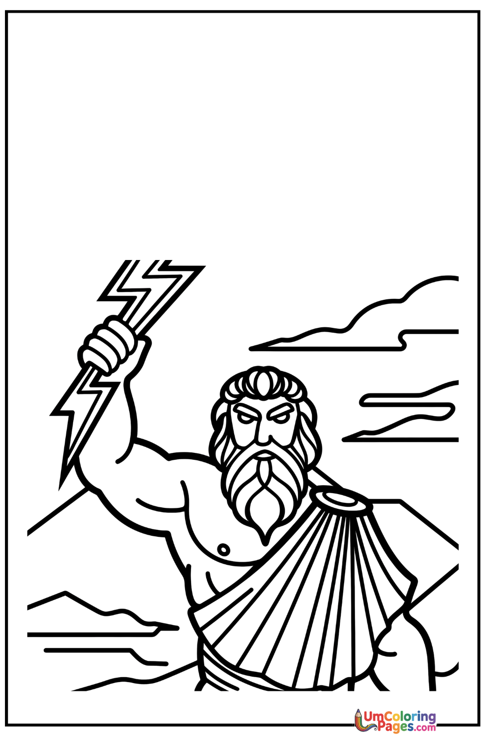 Zeus coloring page 3 - free printable PDF