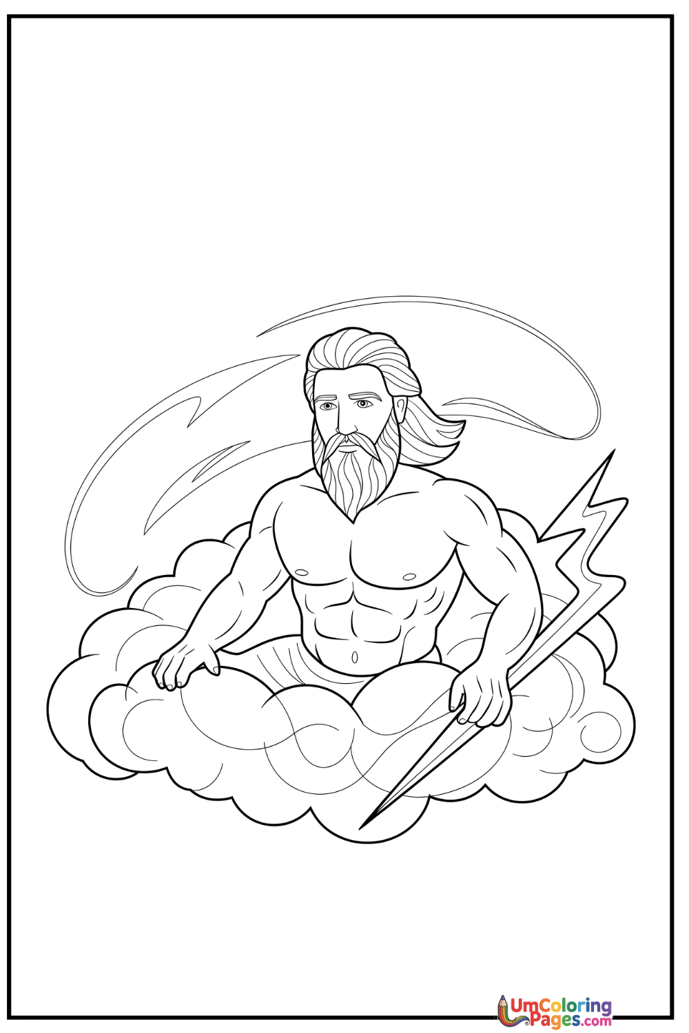 Zeus coloring page 4 - free printable PDF
