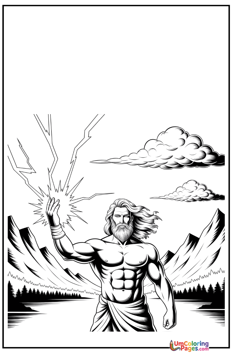 Zeus coloring page 5 - free printable PDF