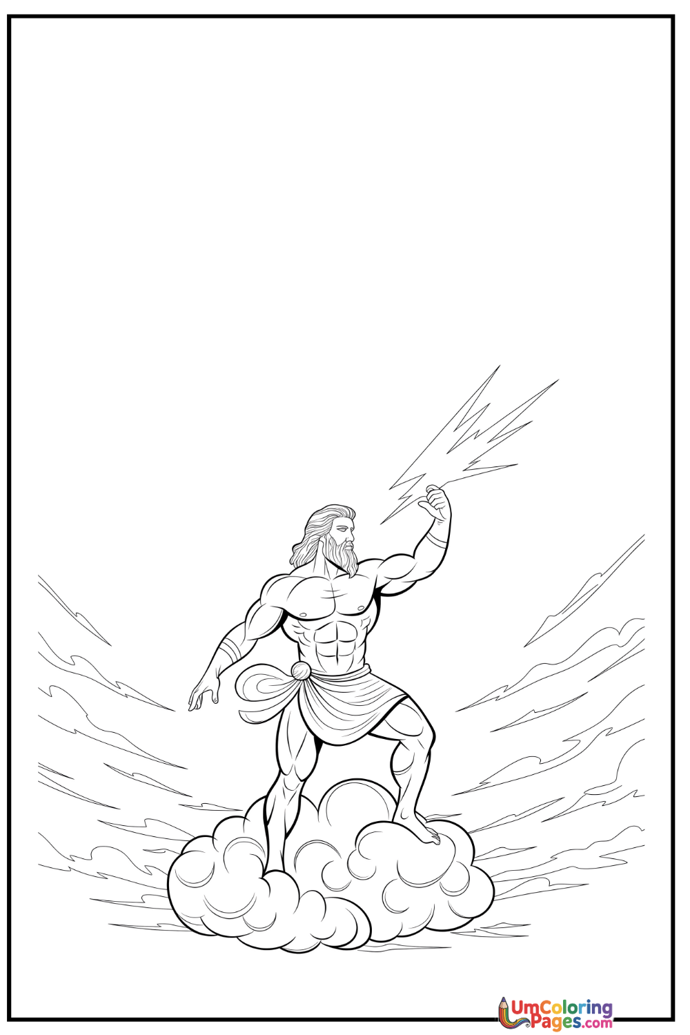 Zeus coloring page 8 - free printable PDF
