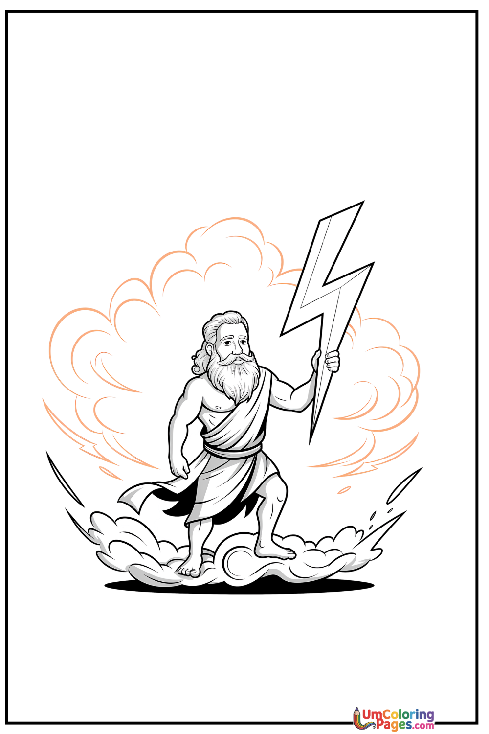 Zeus coloring page 9 - free printable PDF